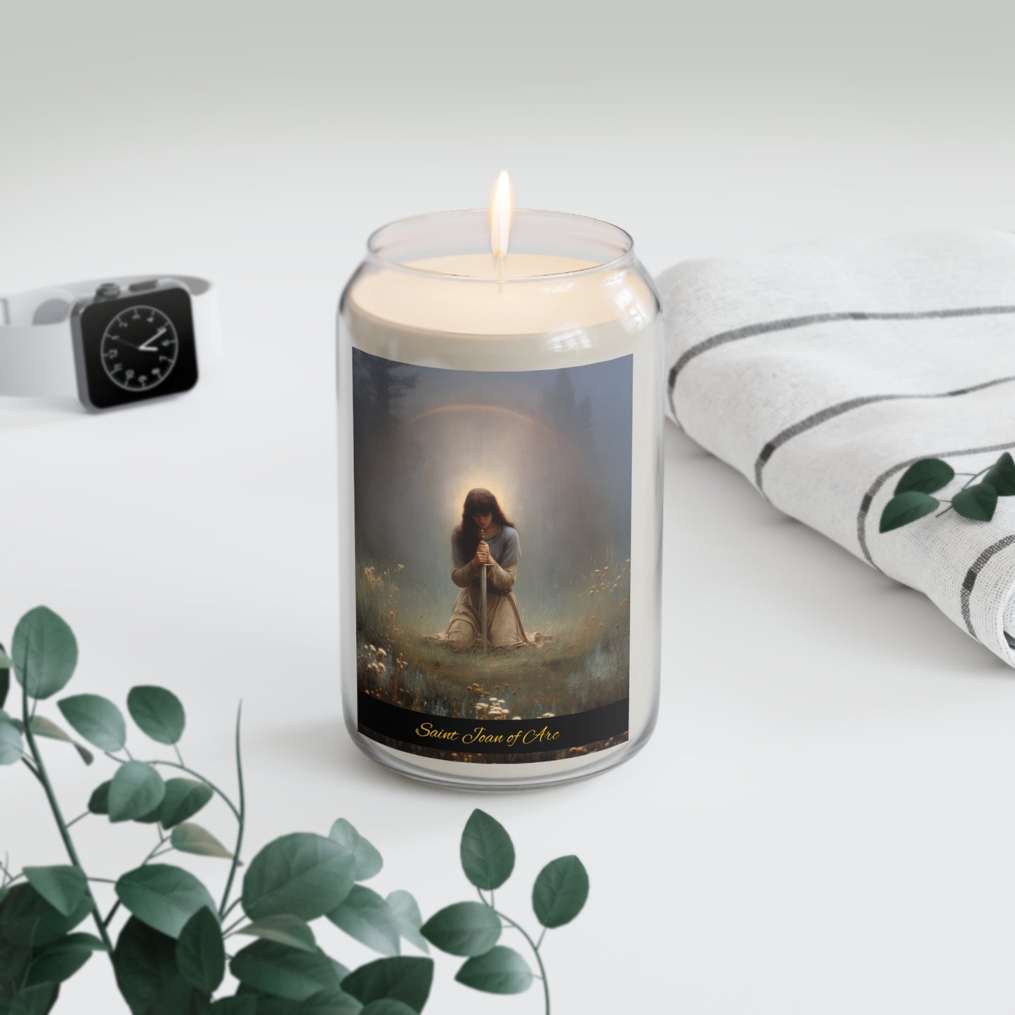 Saint Joan of Arc - Scented Prayer Candle, 13.75oz -  Candle - Catholic Art - prayer room Scented Candle - Religious Saint