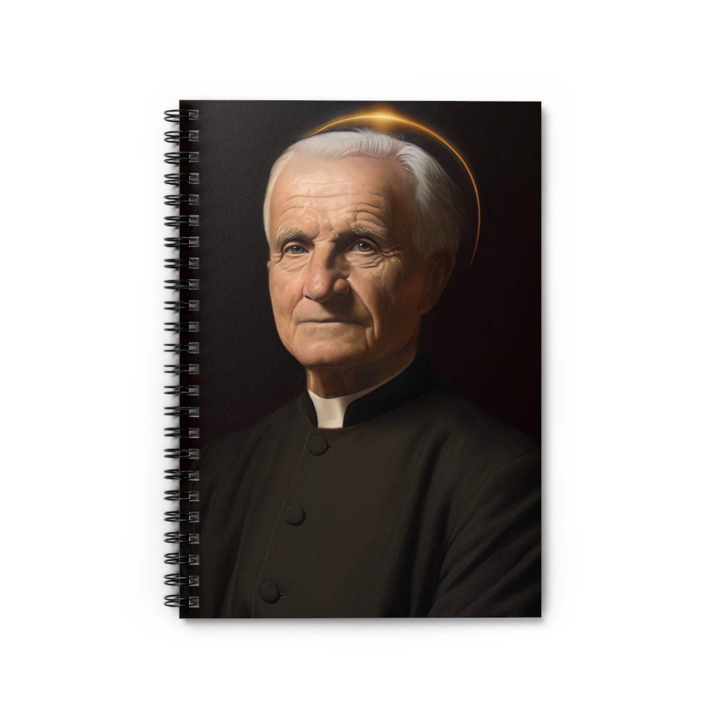 Saint André Bessette - Sanctified Souls Art - Religious Based Notebook - Spiral Notebook - Ruled Line