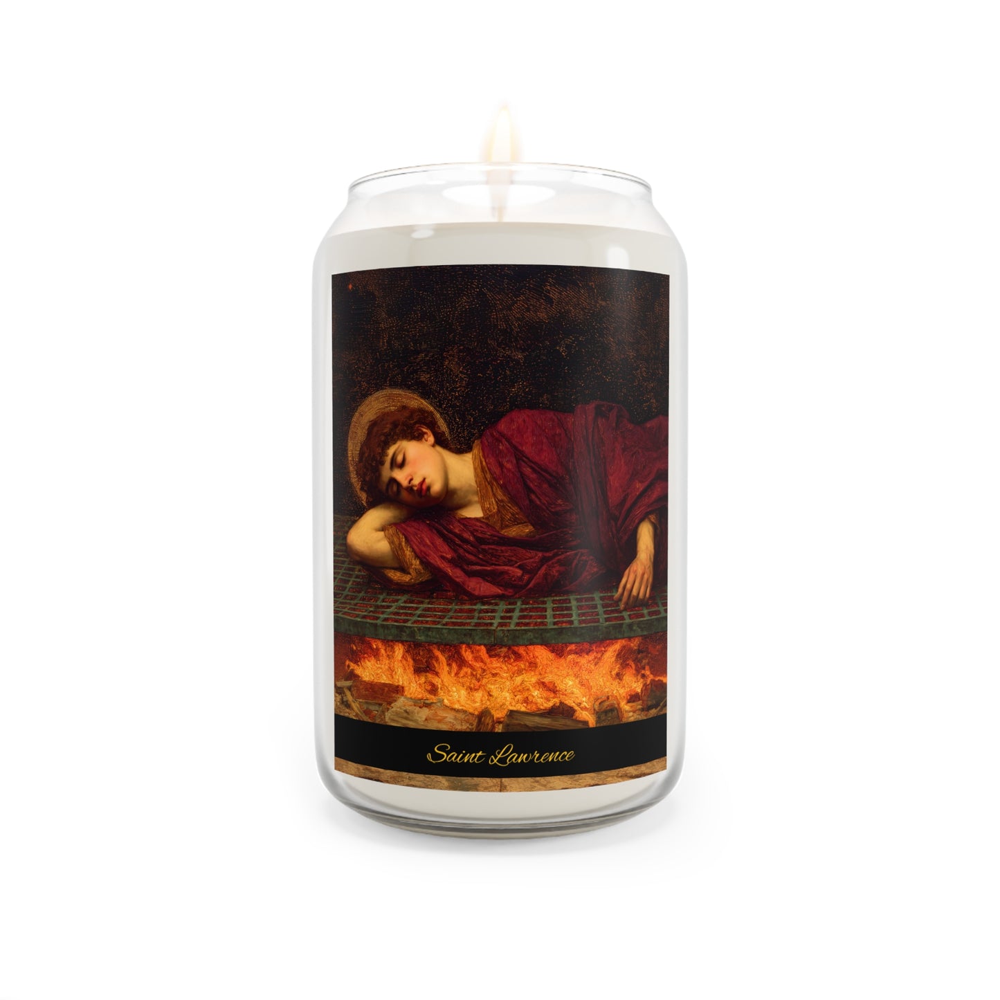 Saint Lawrence - Scented Prayer Candle, 13.75oz -  Candle - Catholic Art - prayer room Scented Candle - Religious Saint
