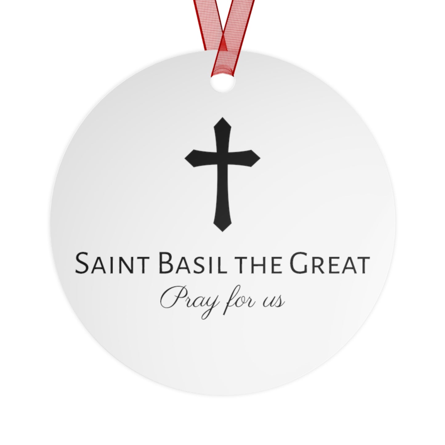 Saint Basil the Great Metal Ornament - Religious Holiday Christmas Ornament and Keepsake - Double sided - Prayer Ornament