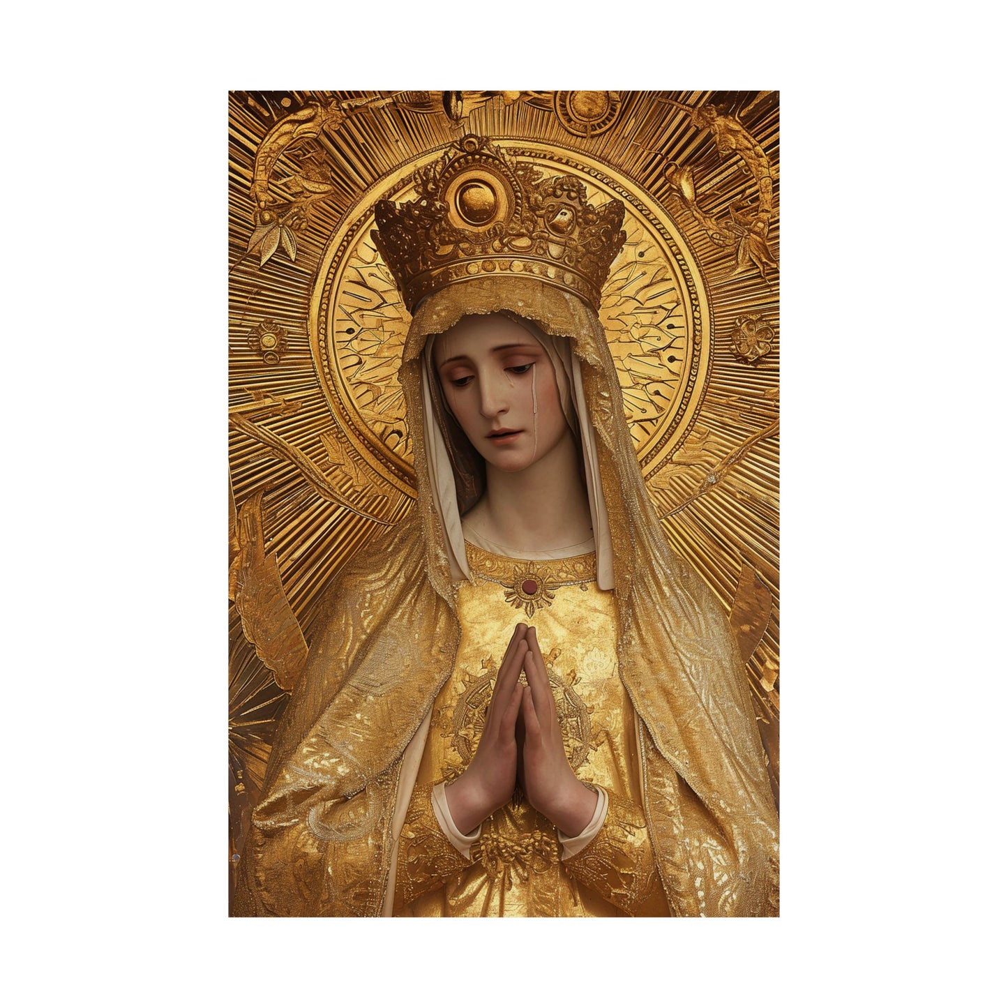 Gate of Eternity - The Golden Mary - Tribute to Our Lady of the Gate of Dawn Poster Print - Multiple Sizes - Matte Poster Premium Print