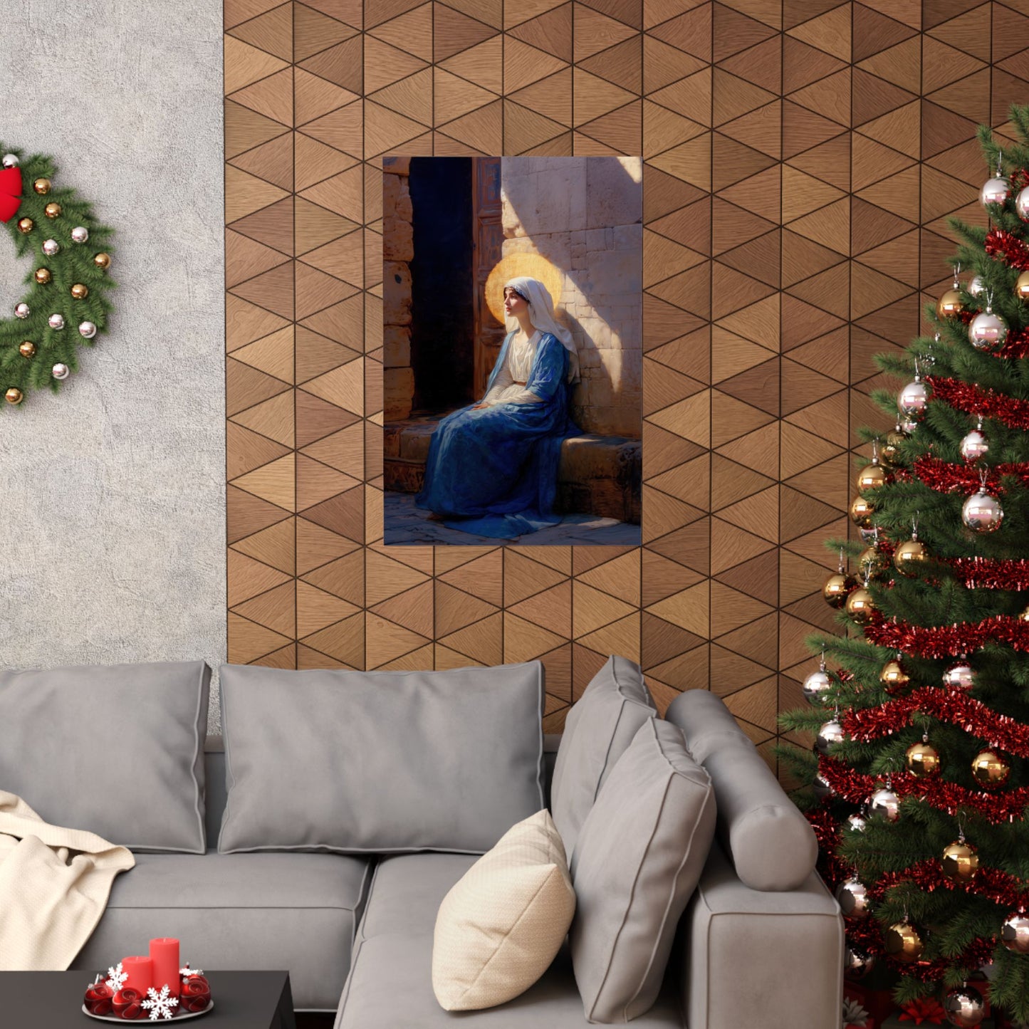 The Quiet Fiat That Split the Darkness, Mary's Yes - Sanctified Souls Print - Multiple Sizes - Premium Matte Vertical Posters