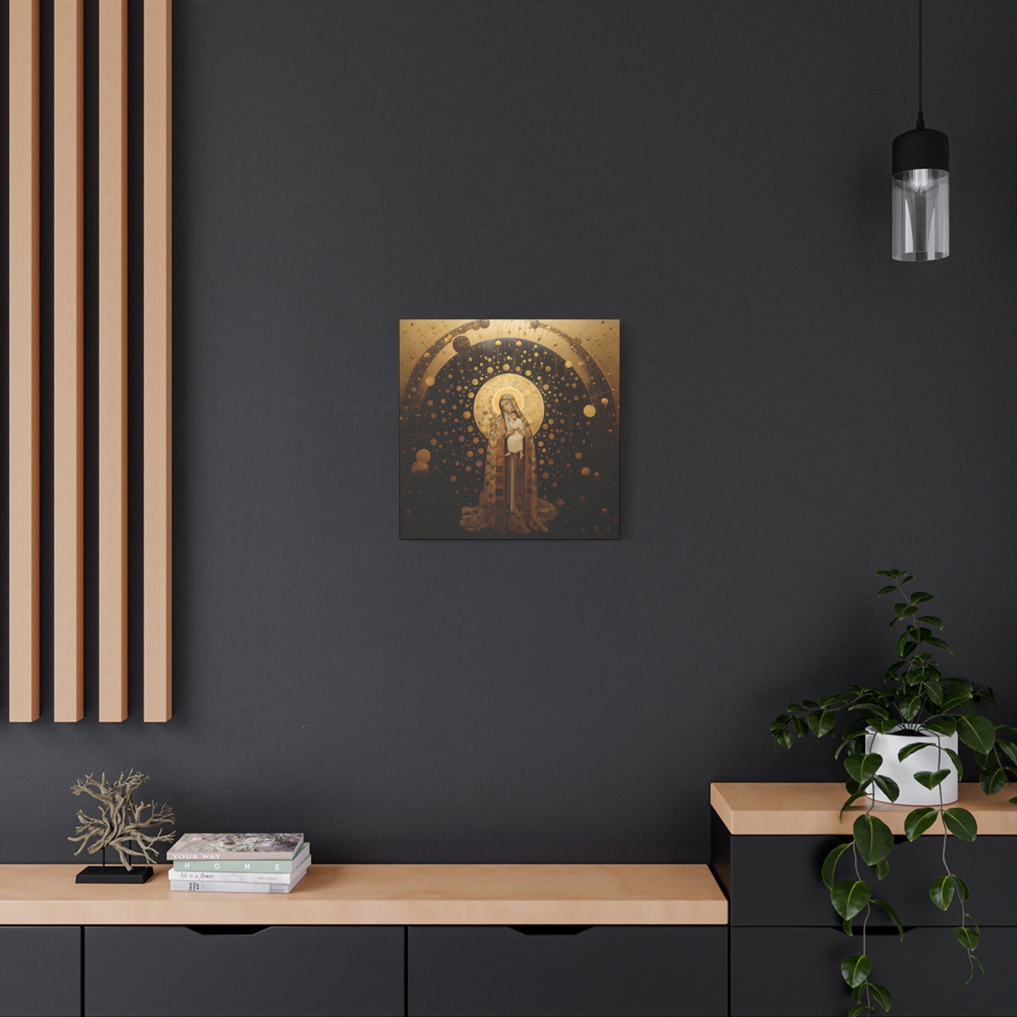The Golden Mary - Mary the Blessed Virgin - Gallery Wrapped Canvas - Sanctified Souls Print - Religious Art for your Home - Pop Art