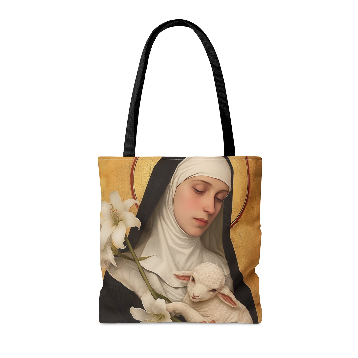 Saint Agnes of Montepulciano Tote Bag - Large Medium Small Faith Art Bag - Catholic Faith Purse - Religious Carry All Reusable Tote Bag