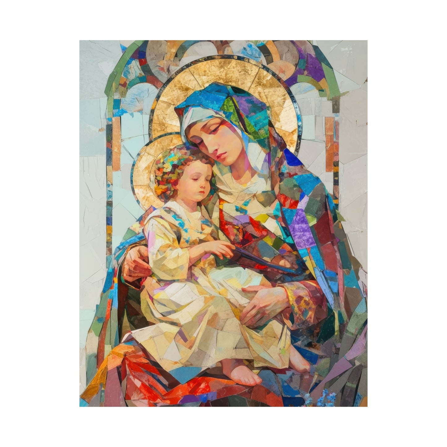 Virgin Mary - Light of All Saints Poster Print - Sanctified Souls Print - Multiple Sizes - Premium Posters - Catholic Art