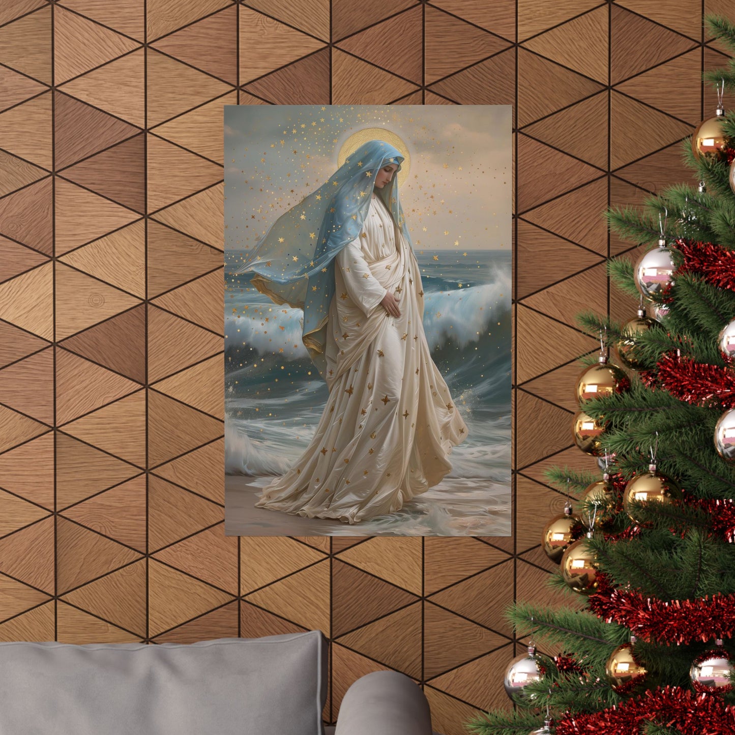 Ocean's Embrace - Devotion to Our Lady poster print - Sanctified Souls - Multiple Sizes - Premium Matte Posters - Our Lady Star of the Sea
