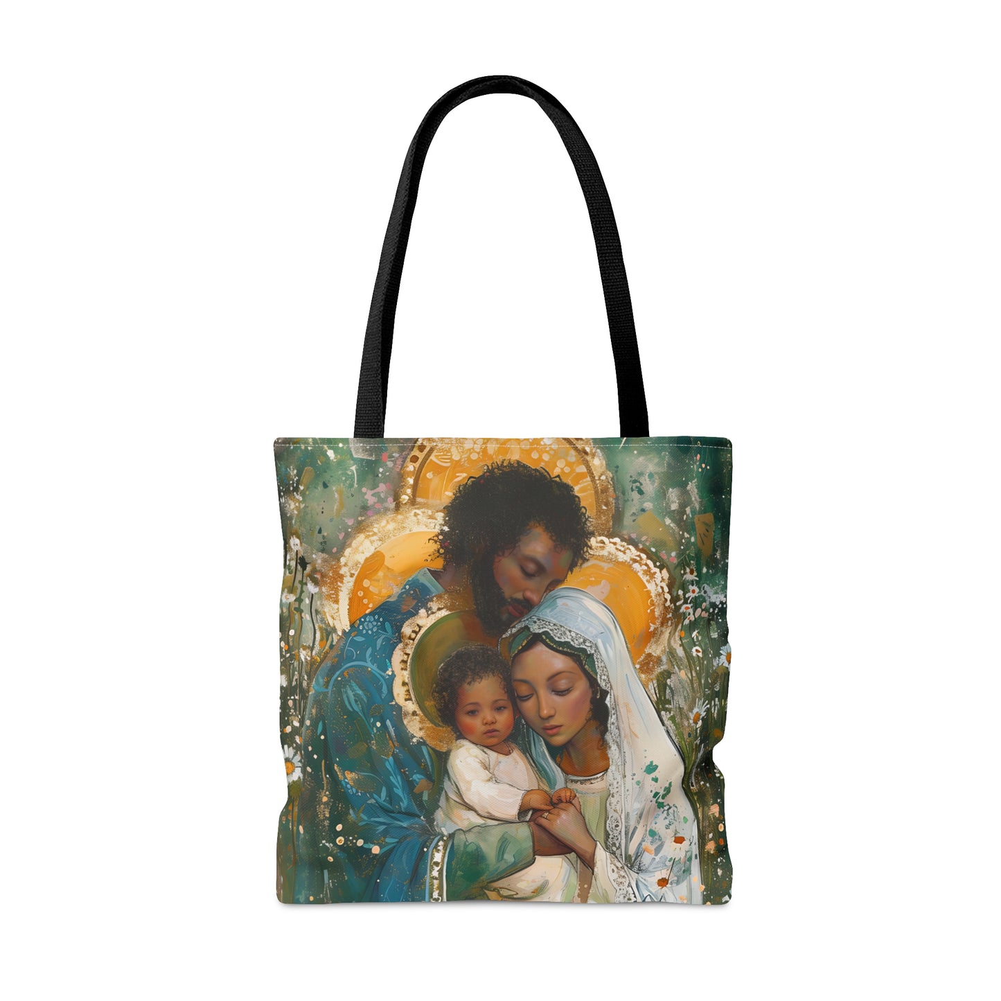 Sacred Sanctuary - Mary, Joseph, and the Infant Jesus Tote Bag - Large Medium Small Faith Art Bag - Holy Family Purse - Double Sided