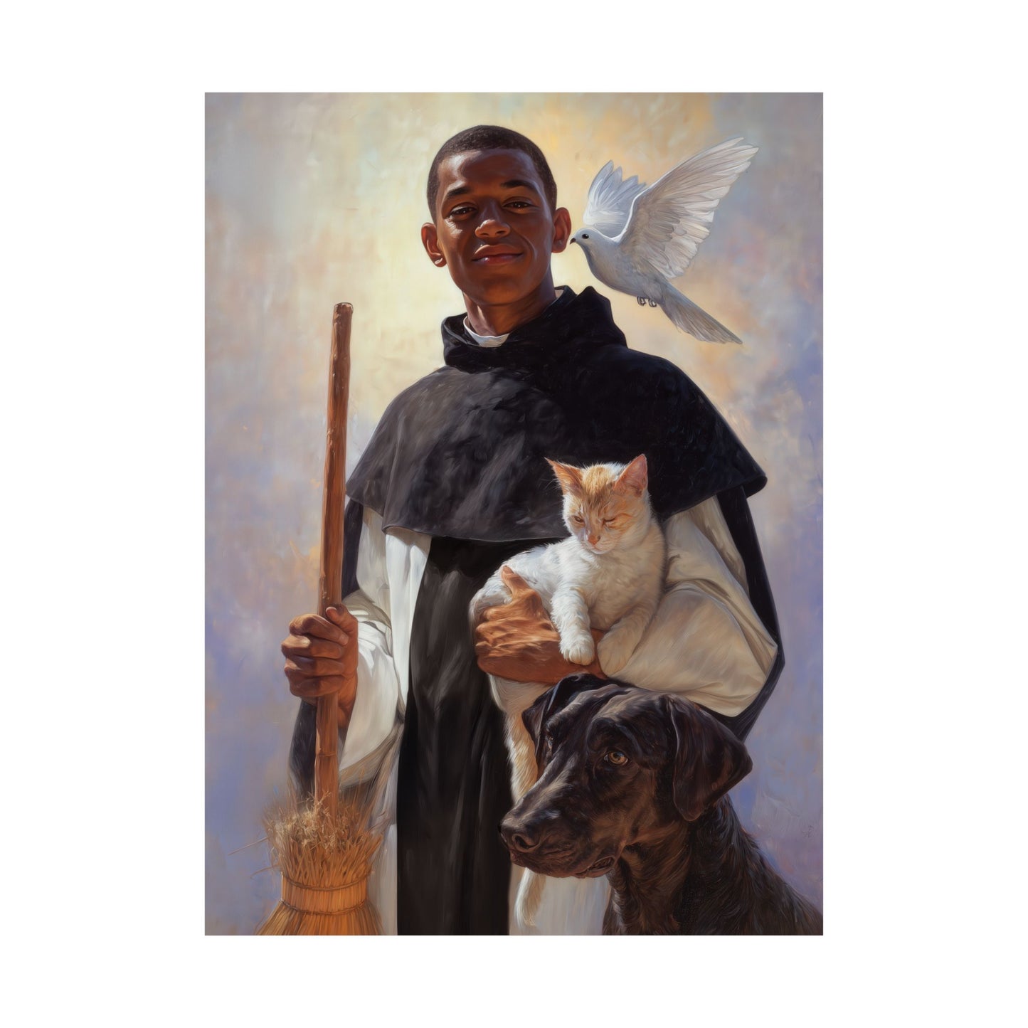 Saint Martin de Porres - Sanctified Souls Print - Multiple Sizes - Premium Matte Vertical Posters