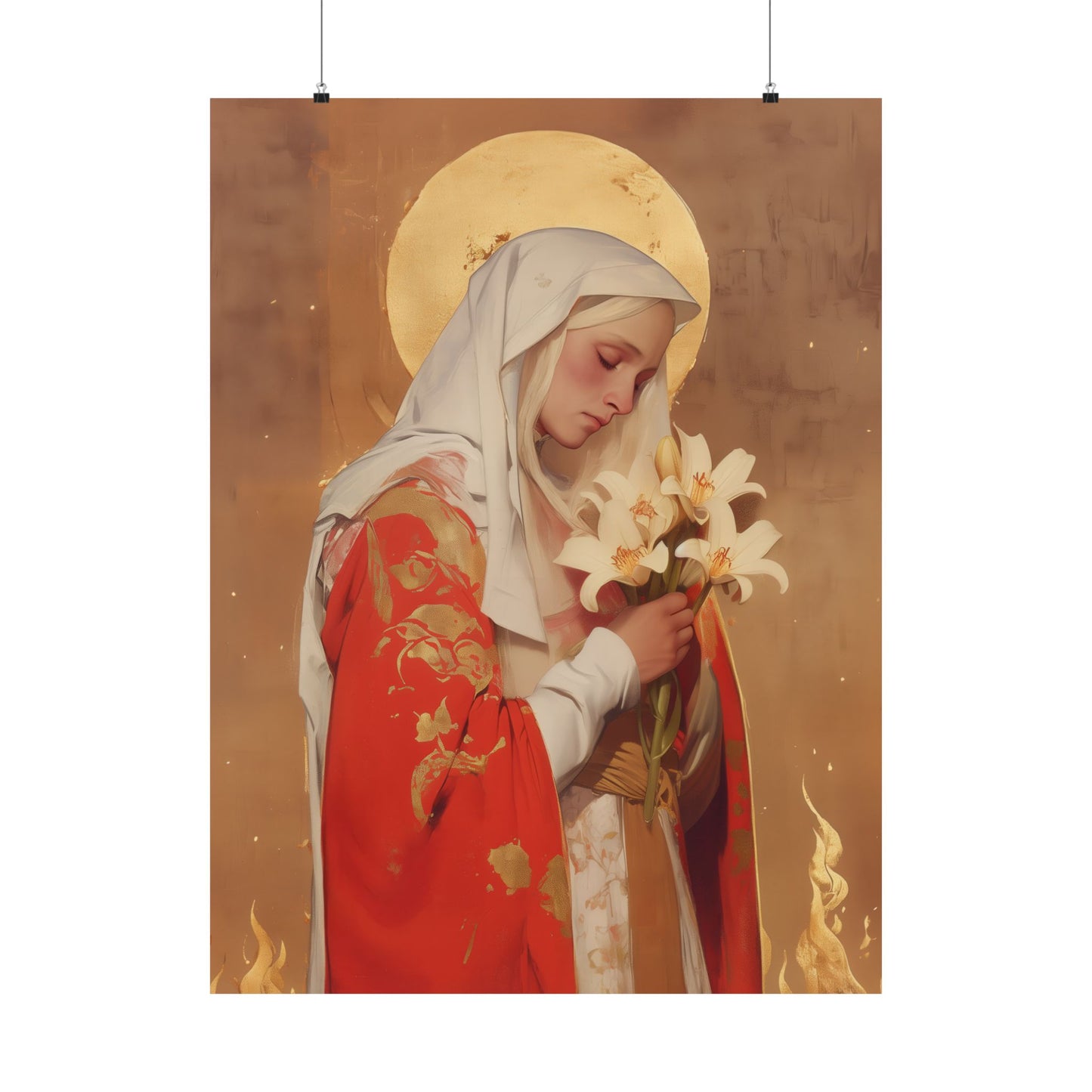 Saint Faith of Agen - Sanctified Souls Print - Multiple Sizes - Premium Matte Vertical Posters