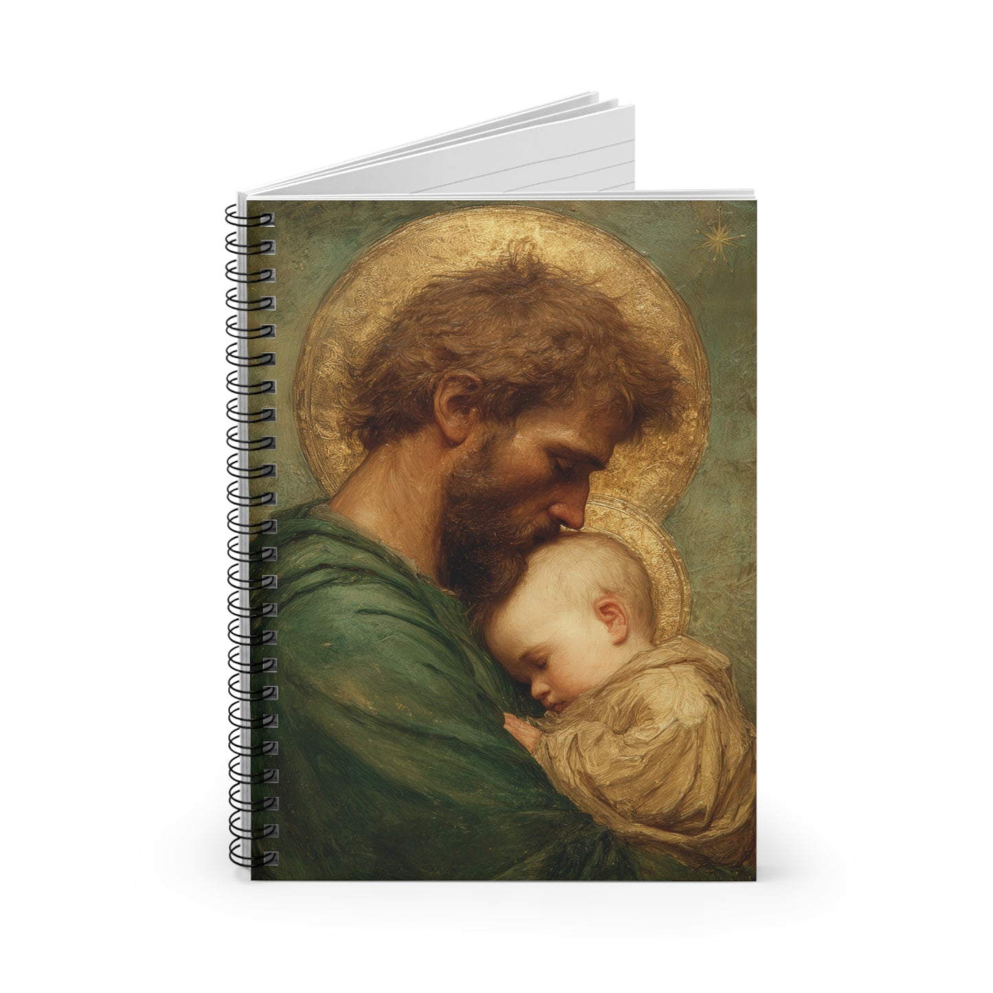 Saint Joseph the Father - Sanctified Souls Art - Religious Based Notebook - Spiral Notebook