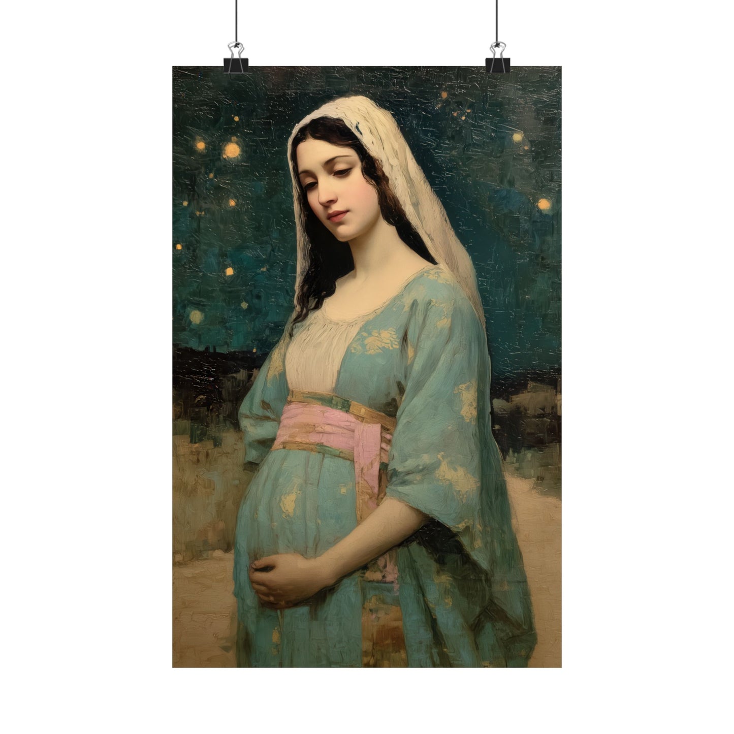 Our Lady of 'O' - Our Lady of Expectation - Mother Mary - Marian Art - Sanctified Souls Print - Multiple Sizes - Premium Vertical Posters