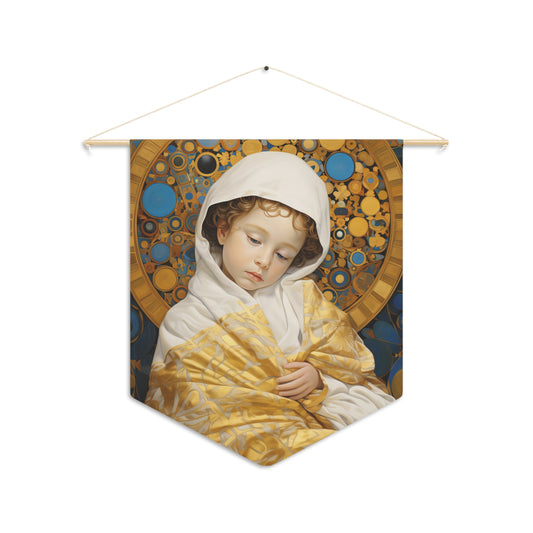 Divine Innocence: The Christ Child Wall Banner / Wall Hanging - Prayer room art - Catholic - Baby Jesus Print - 18" x 21"