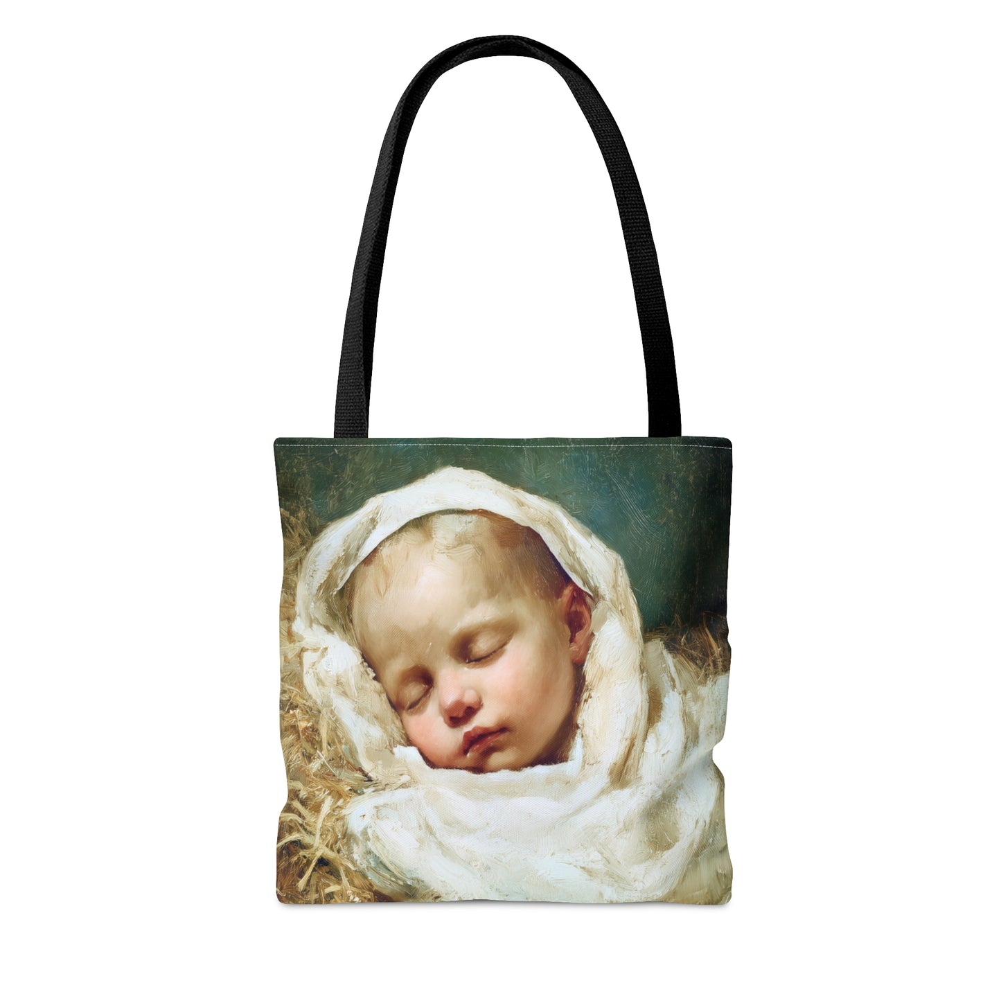 The Christ Child Resting in the Silence of the Manger - Tote Bag - Large Medium Small Faith Art Bag - Catholic Faith Purse