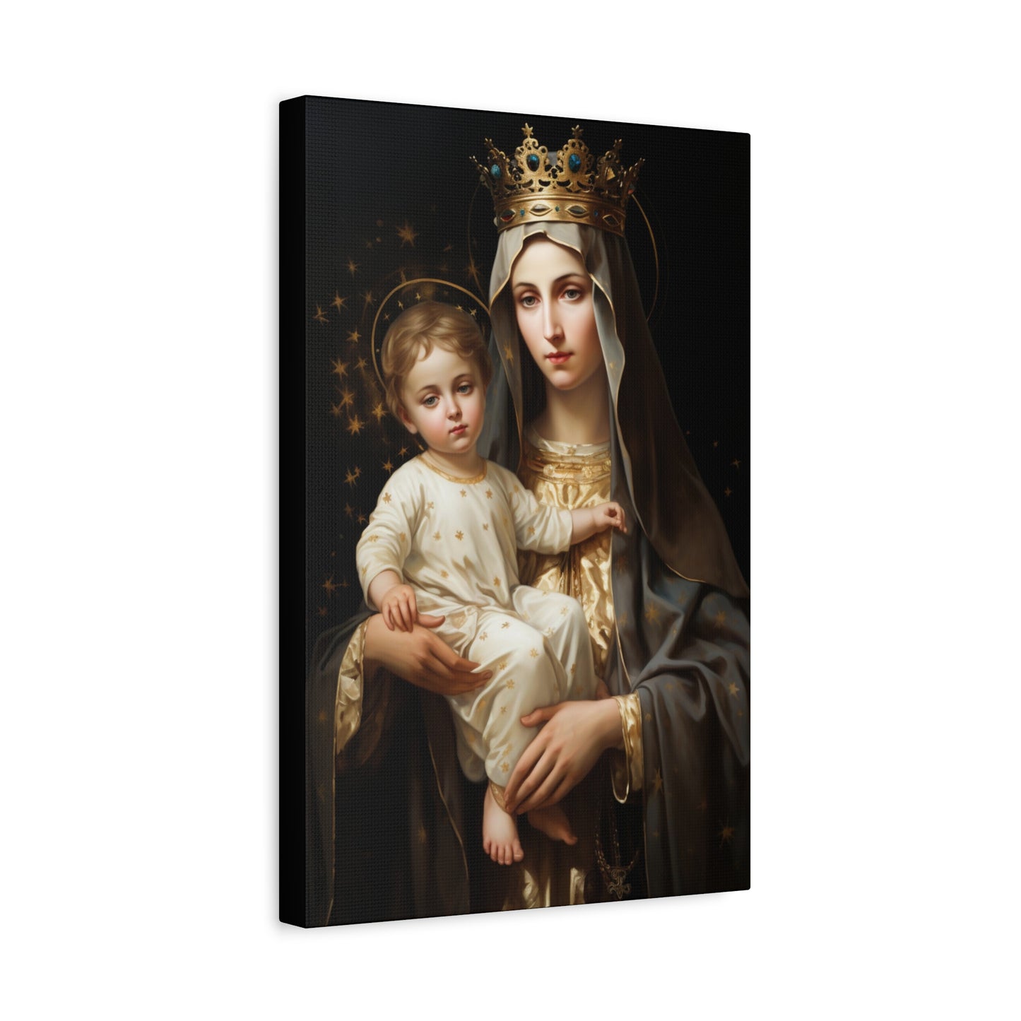 Our Lady of Mount Carmel - Museum Wrapped Canvas - Sanctified Souls Print - Mary the Blessed Virgin