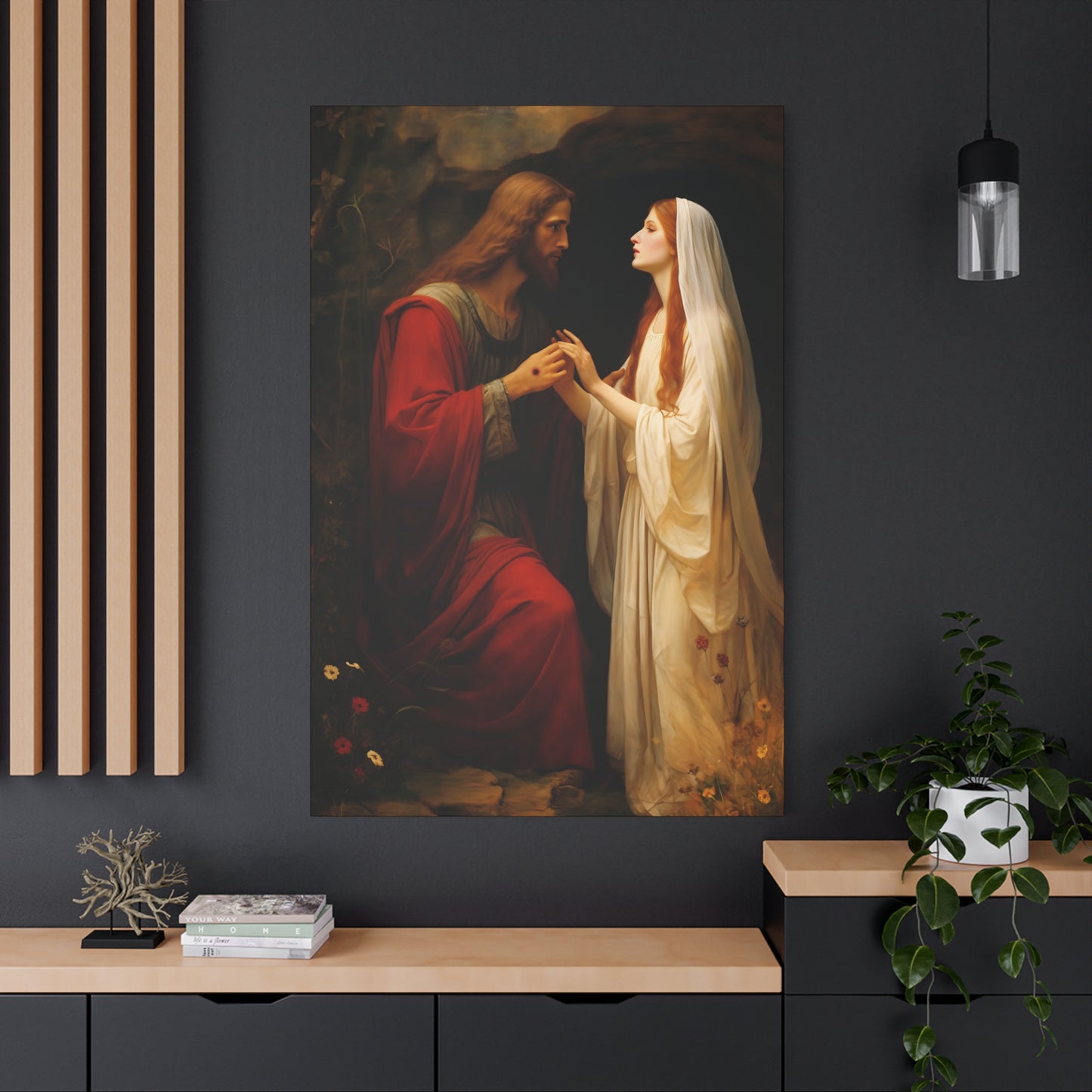 Revelation of Redemption Mary Magdalene and the Risen Christ - Gallery Wrapped Canvas - Sanctified Souls Print - Religious Art for your Home