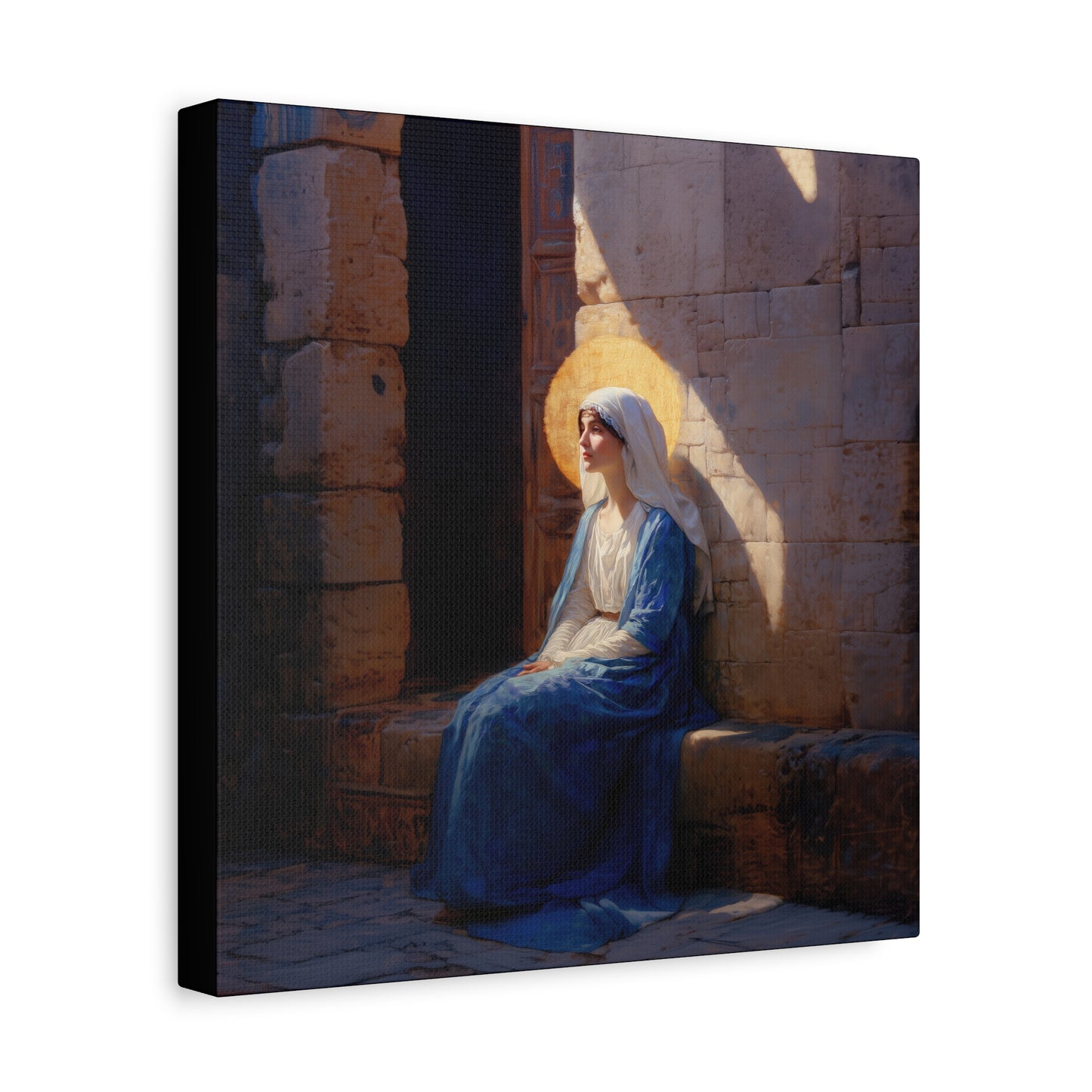 The Quiet Fiat That Split the Darkness, Mary's Yes - Gallery Wrapped Canvas - Print - Religious Art for your Home - Catholic Art