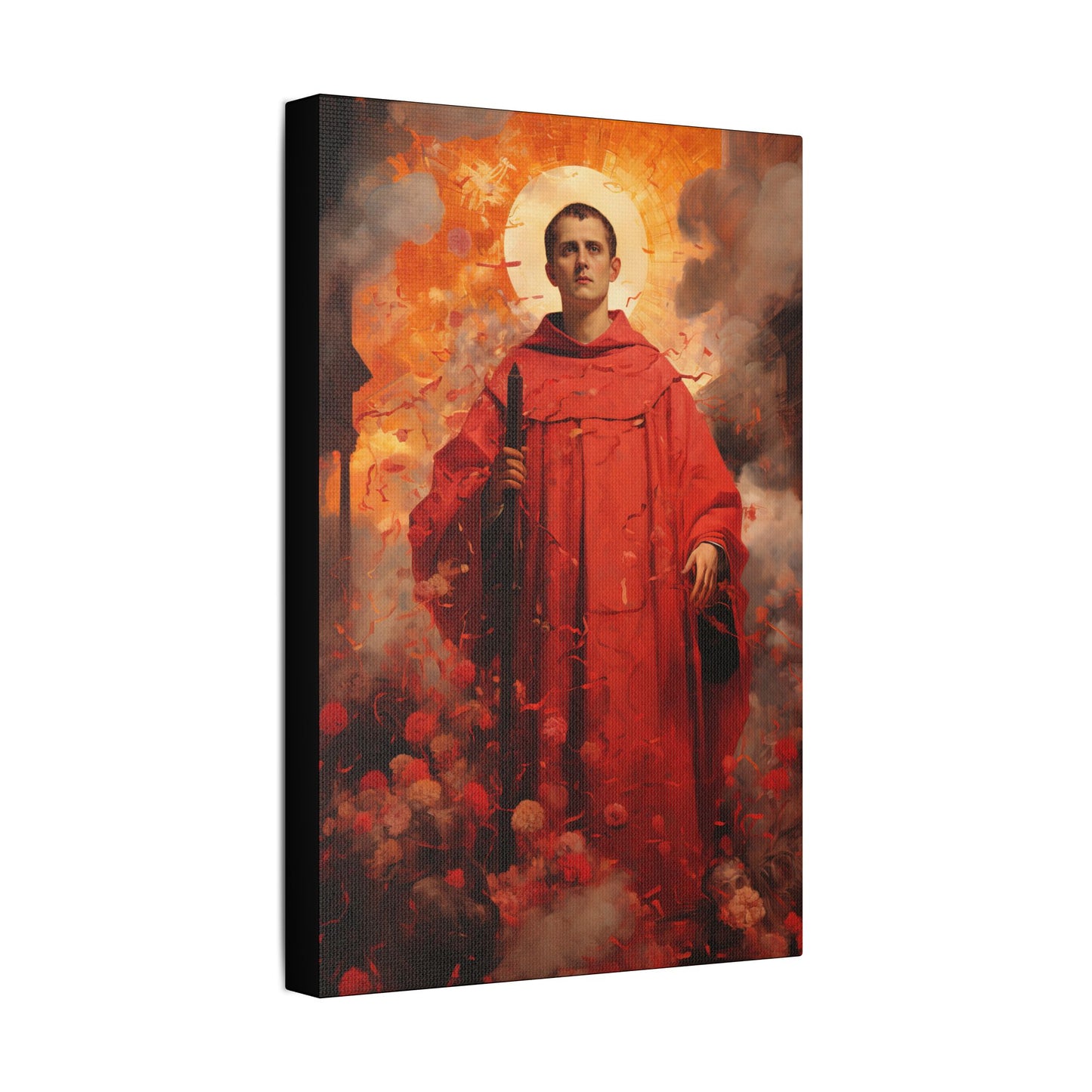 Saint Lawrence Deacon and Martyr Canvas Print - Multiple Sizes - Catholic Home art - Museum Wrapped Canvas - Sanctified Souls Print