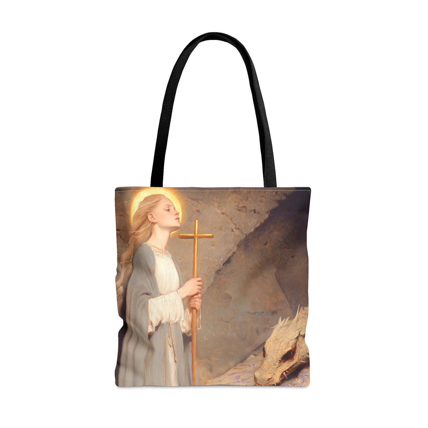 Saint Margaret of Antioch - Tote Bag - Large Medium Small Faith Art Bag - Bible Study Faith Purse - Double Sided