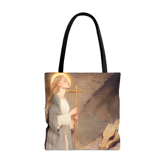 Saint Margaret of Antioch - Tote Bag - Large Medium Small Faith Art Bag - Bible Study Faith Purse - Double Sided