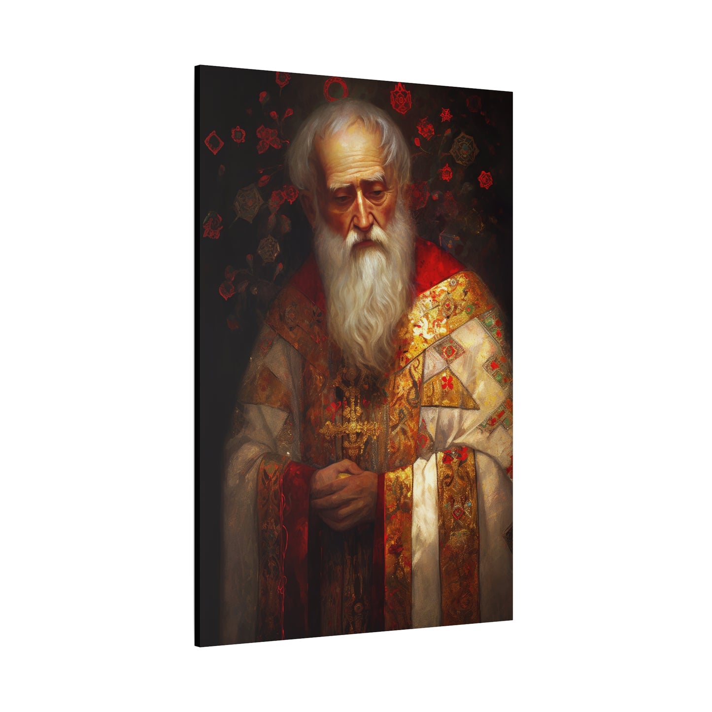 Saint Nicholas - Museum Wrapped Canvas - Sanctified Souls Print - Religious Art for your Home - Father Christmas - Catholic Christmas