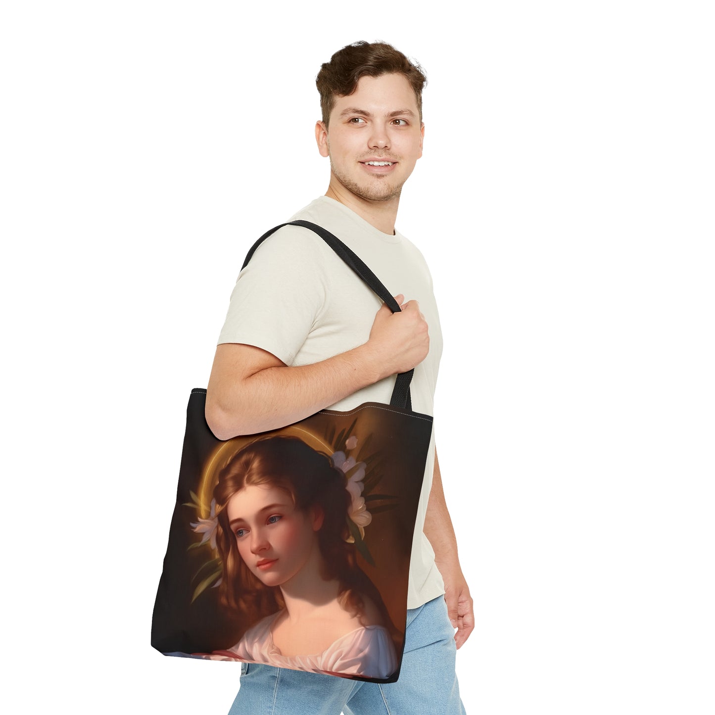 Saint Cecilia Tote Bag - Large Medium Small Faith Art Bag - Catholic Purse - Religious - Prayer Bag