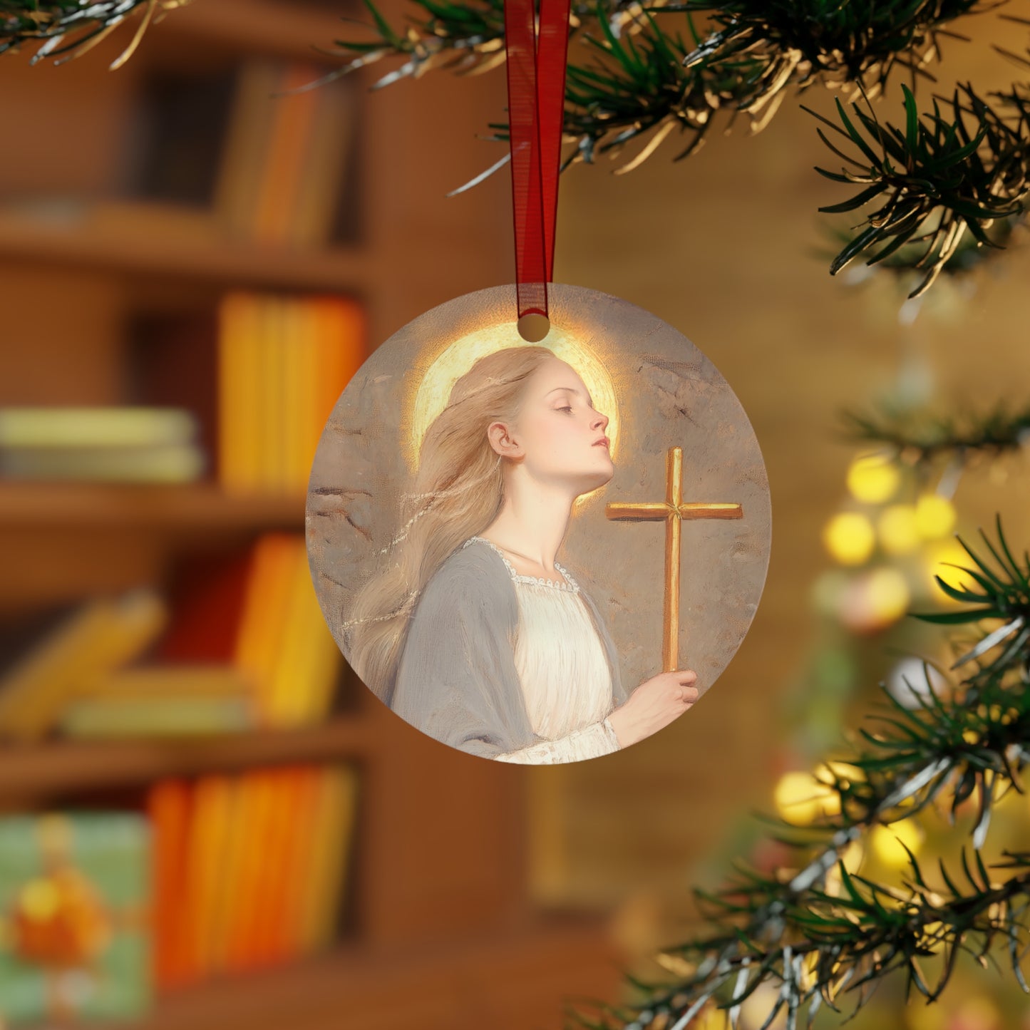 Saint Margaret of Antioch Metal Ornament - Religious Holiday Christmas Ornament and Keepsake - Prayer Ornament