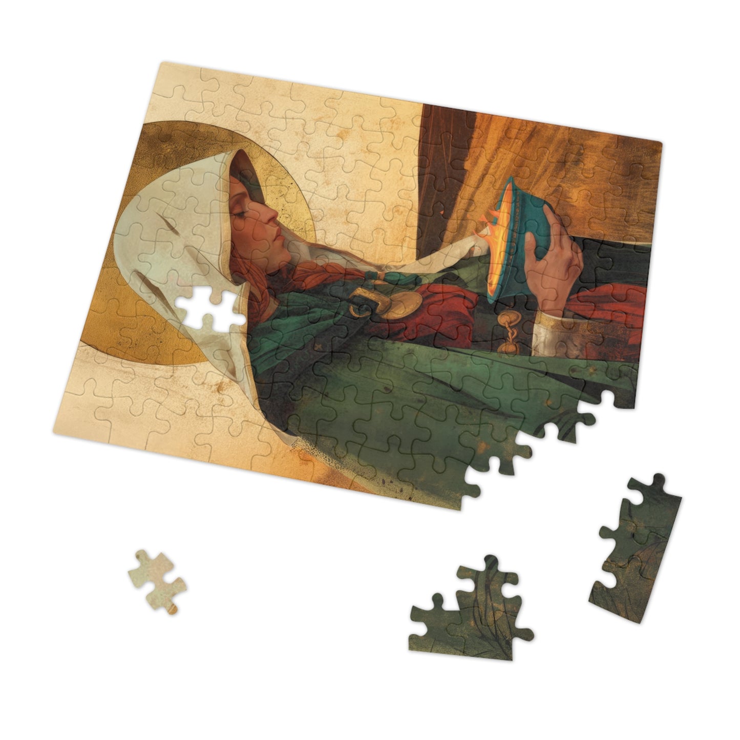 Saint Brigid of Ireland / Kildare - Puzzle and Keepsake Tin - Religious (30, 110, 252, 500,1000) - Religious Puzzle - Gifts for Catholics