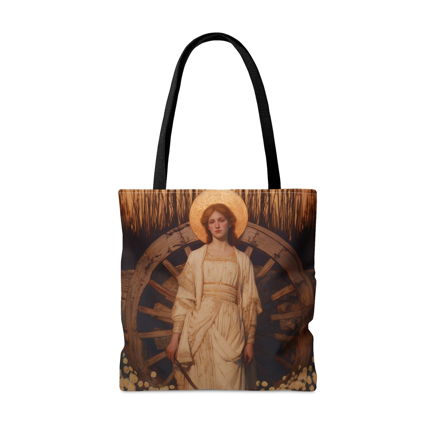 Saint Catherine of Alexandria - Tote Bag - Large Medium Small Faith Art Bag - Bible Study Faith Purse - Double Sided