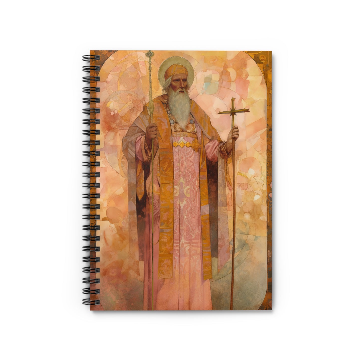 Saint Thorlak of Iceland Journal - Sanctified Souls Art - Religious Based Notebook - Spiral Notebook - Ruled Line