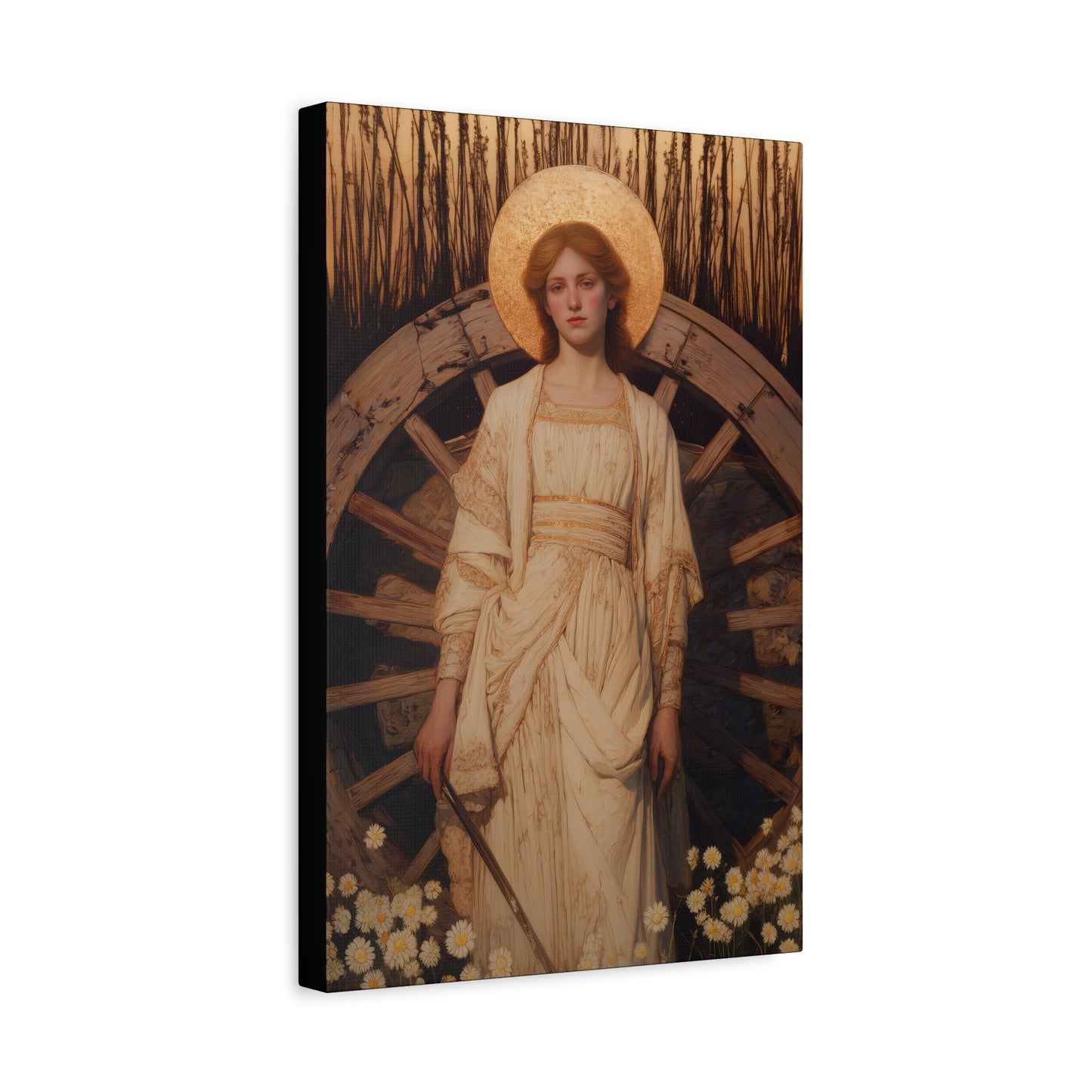 Saint Catherine of Alexandria -  Museum Wrapped Canvas - Sanctified Souls Print - Religious Art for your Home - Catholic Patron Saint Art
