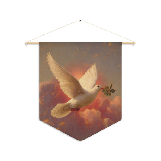 The Spirit Who Restored the Horizon - Holy Spirit - The Dove Wall Banner / Wall Hanging - Christian Art - Prayer room - 18" x 21"