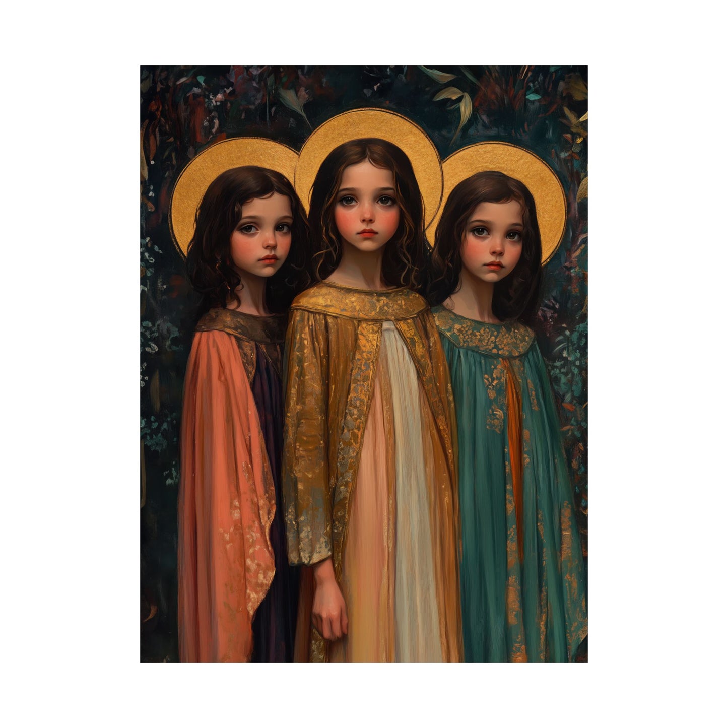 Saints Faith, Hope and Charity - Sanctified Souls Print - Multiple Sizes - Premium Matte Vertical Posters - Sister Saints