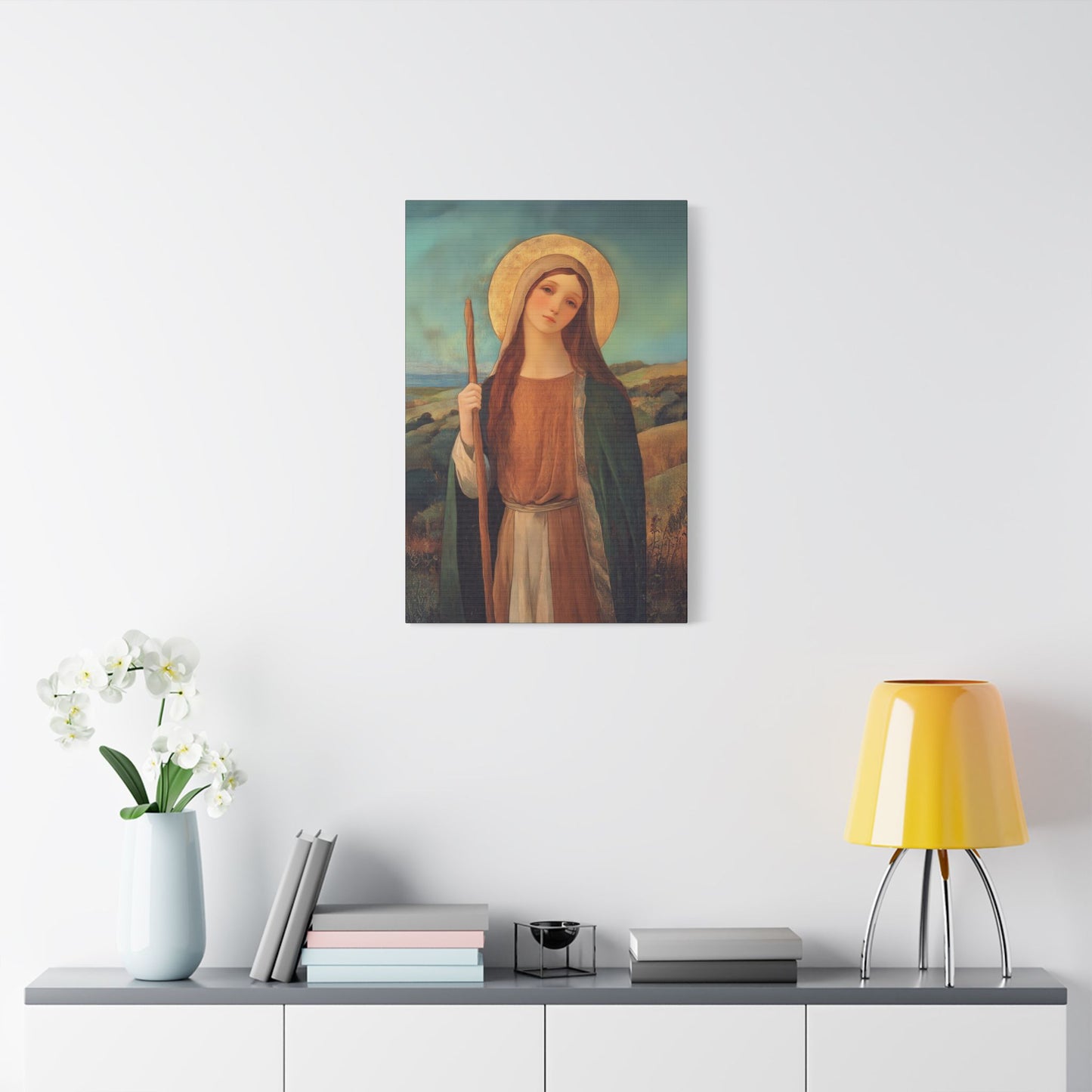 Saint Breage // Saint Breaca -  Wrapped Canvas Print - Multiple Sizes - Catholic Home art Matte Canvas, Stretched