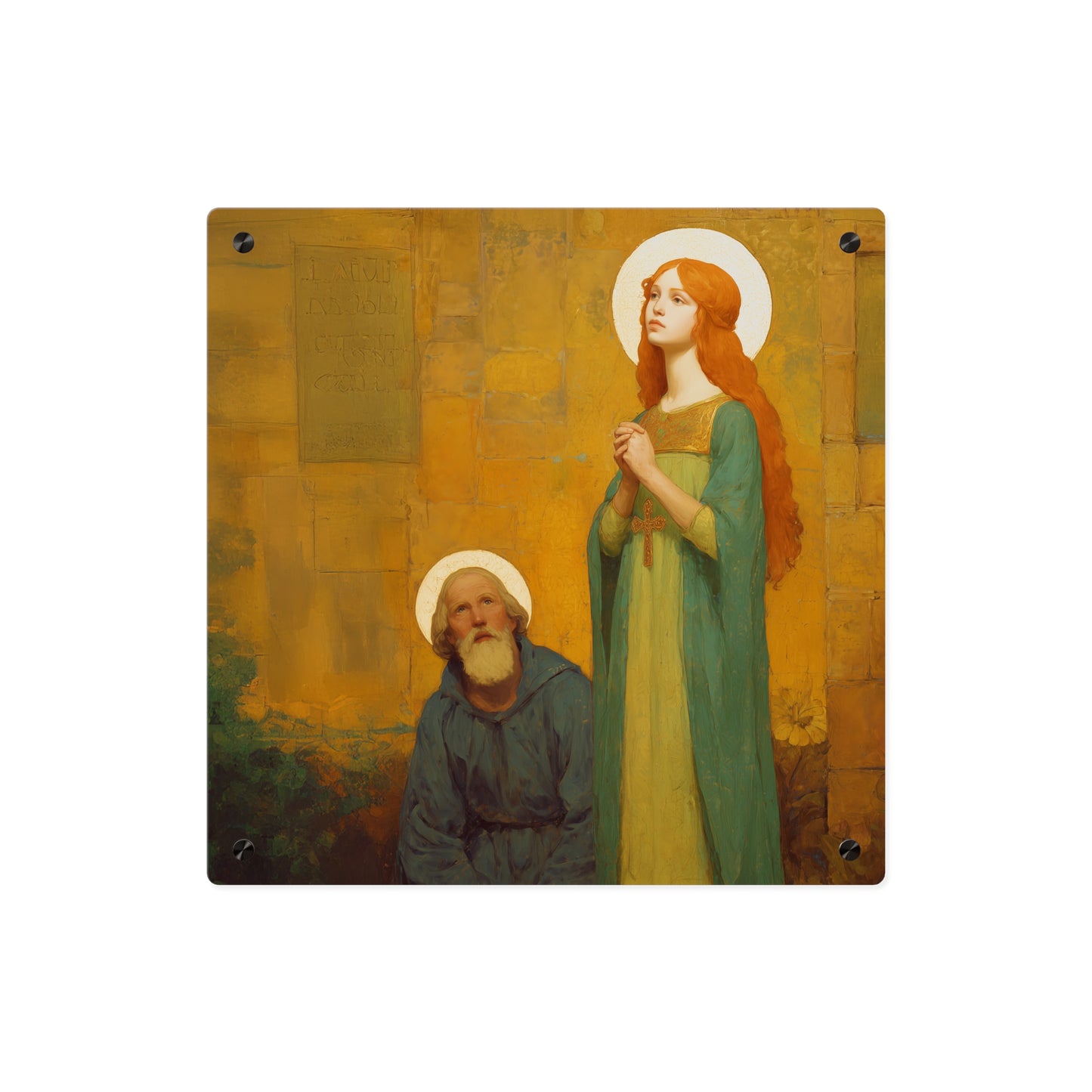 Saints Cyprian and Justina Wall Art Panel - Ready to Hang Acrylic Print - Catholic Saint Art - Patron Saint Print - Martyr Art