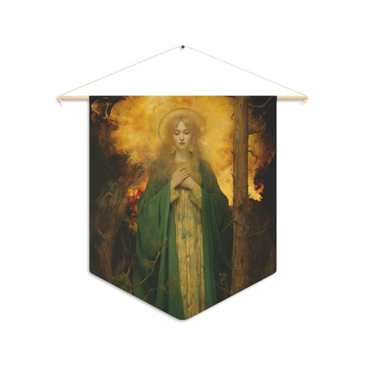 Saint Afra Wall Banner / Wall Hanging / Pennant - Religious Art - Prayer room - Catholic Art - Large Print - 18" x 21"