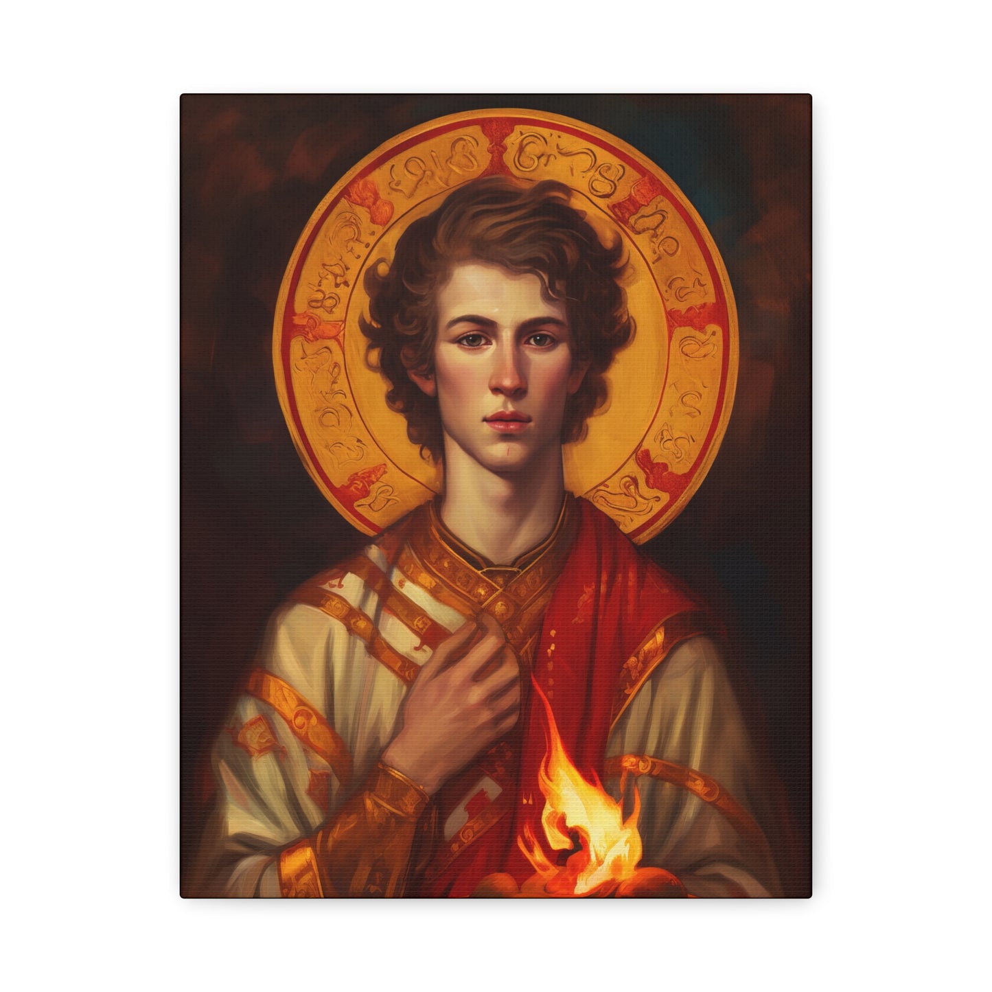 Saint Lawrence Deacon and Martyr Canvas Print - Multiple Sizes - Catholic Home art - Museum Wrapped Canvas - Sanctified Souls Print