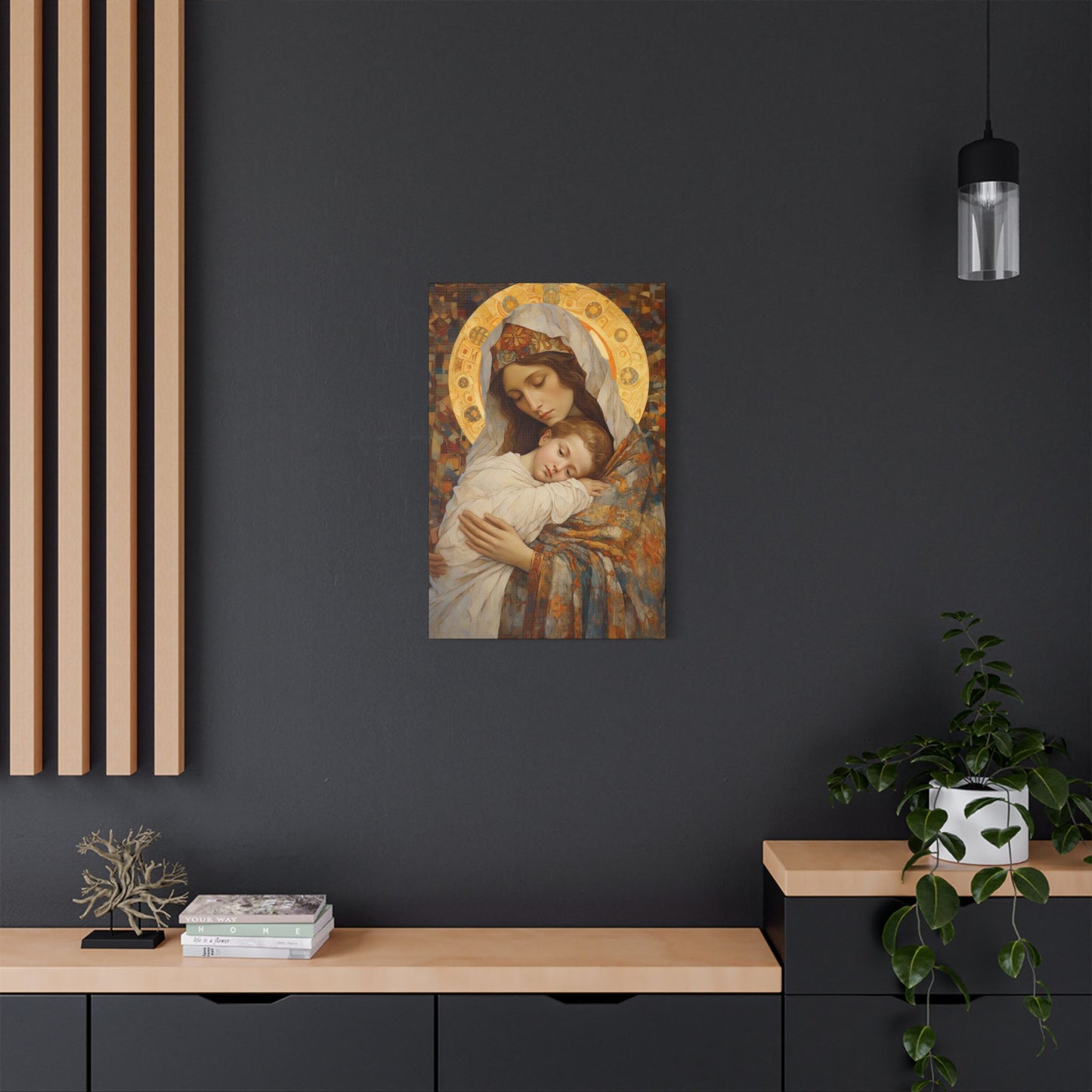 Cradle of Grace - Madonna and Christ Child - Museum Wrapped Canvas - Sanctified Souls Print - Religious Art for your Home - The Virgin Mary