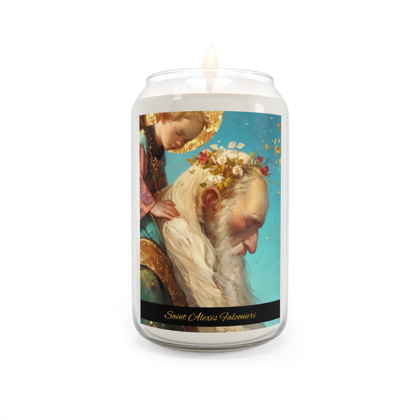 Saint Alexis Falconieri - Scented Prayer Candle, 13.75oz -  Candle - Catholic Art - prayer room Scented Candle - Religious Saint