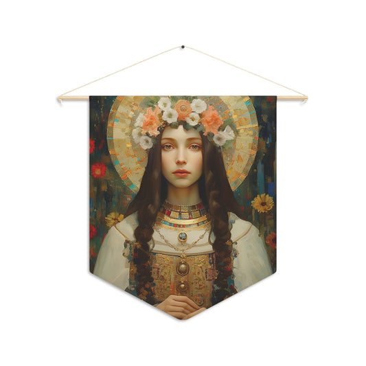 Saint Dorothy Banner / Wall Hanging - Prayer room art piece- Catholic art - Saint Art - Large print 18x21"