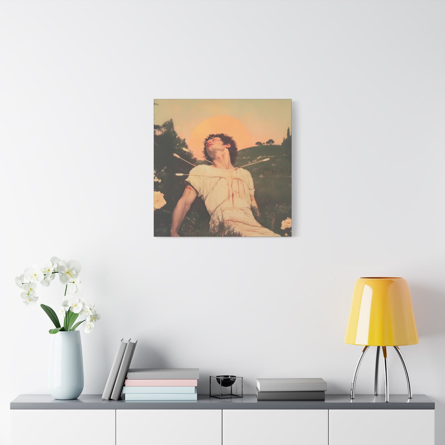 Saint Sebastian -  Museum Wrapped Canvas - Sanctified Souls Print - Religious Art for your Home - Catholic Patron Saint Art