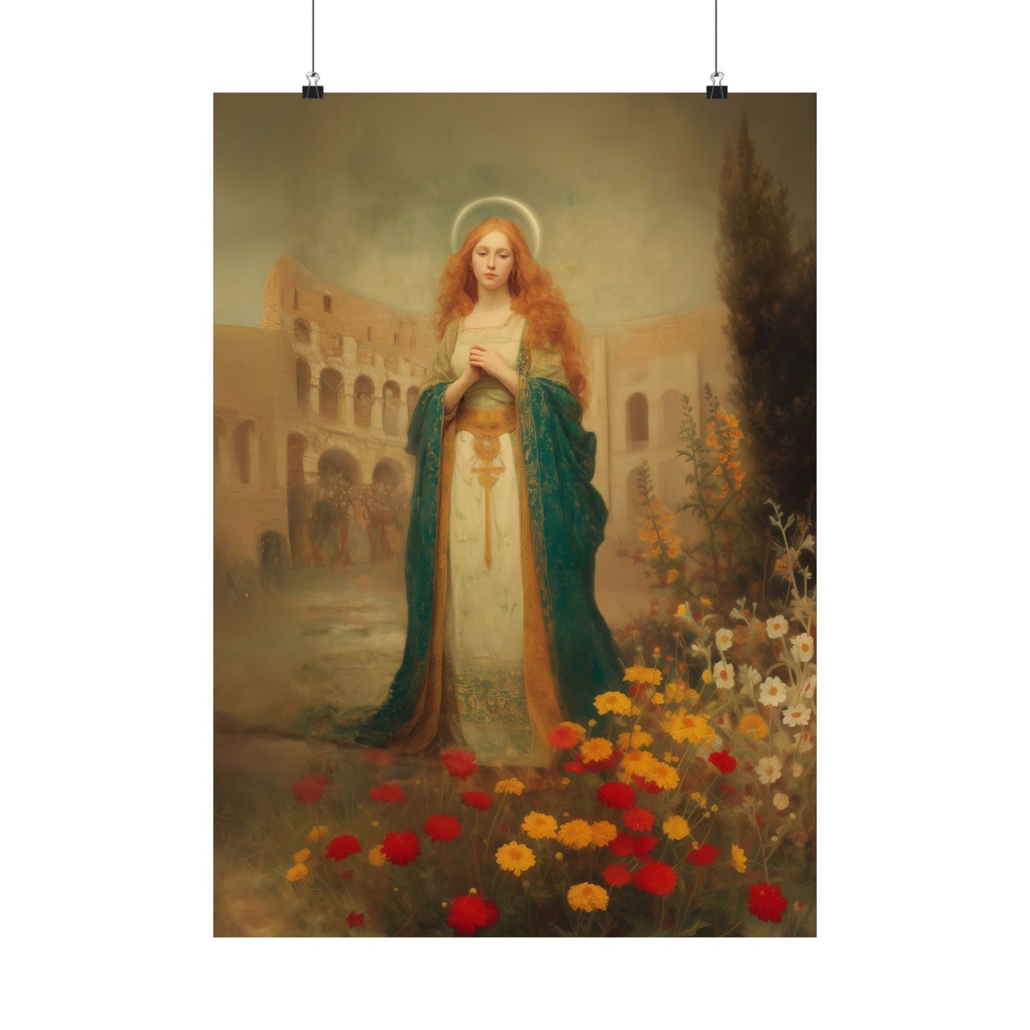 Saint Justina -  Catholic Art - Multiple Sizes - Premium Posters - Catholic Art - Christian Home - Catholic Saint Art