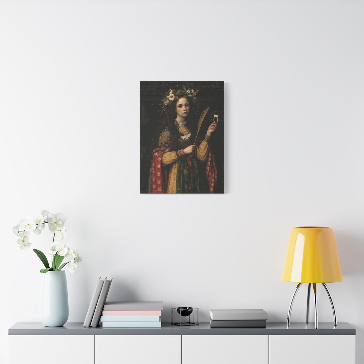 Saint Apollonia - Museum Wrapped Canvas - Print - Religious Art for your Home - Catholic art print - prayer room art