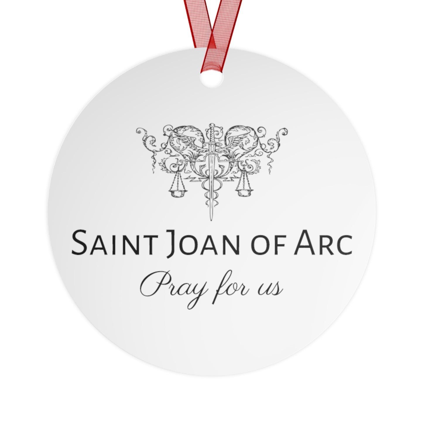 Saint Joan of Arc Portrait Ornament - Religious Holiday Christmas Ornament and Keepsake - Double sided Keepsake Religious Ornament