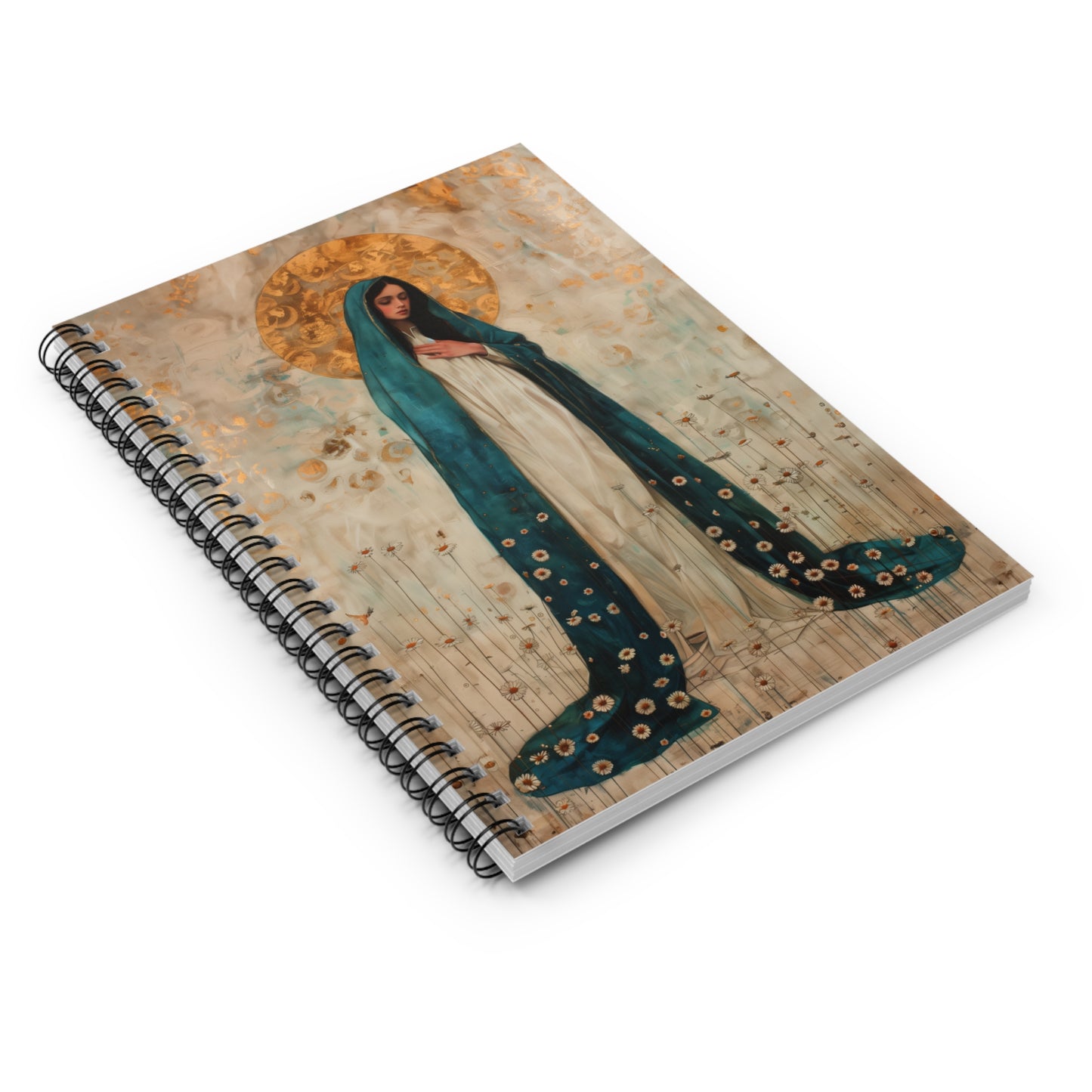 Serene Devotion - Mary's Compassionate Heart - Sanctified Souls Art - Religious - Spiral Notebook - Ruled Line - Catholic Religious art