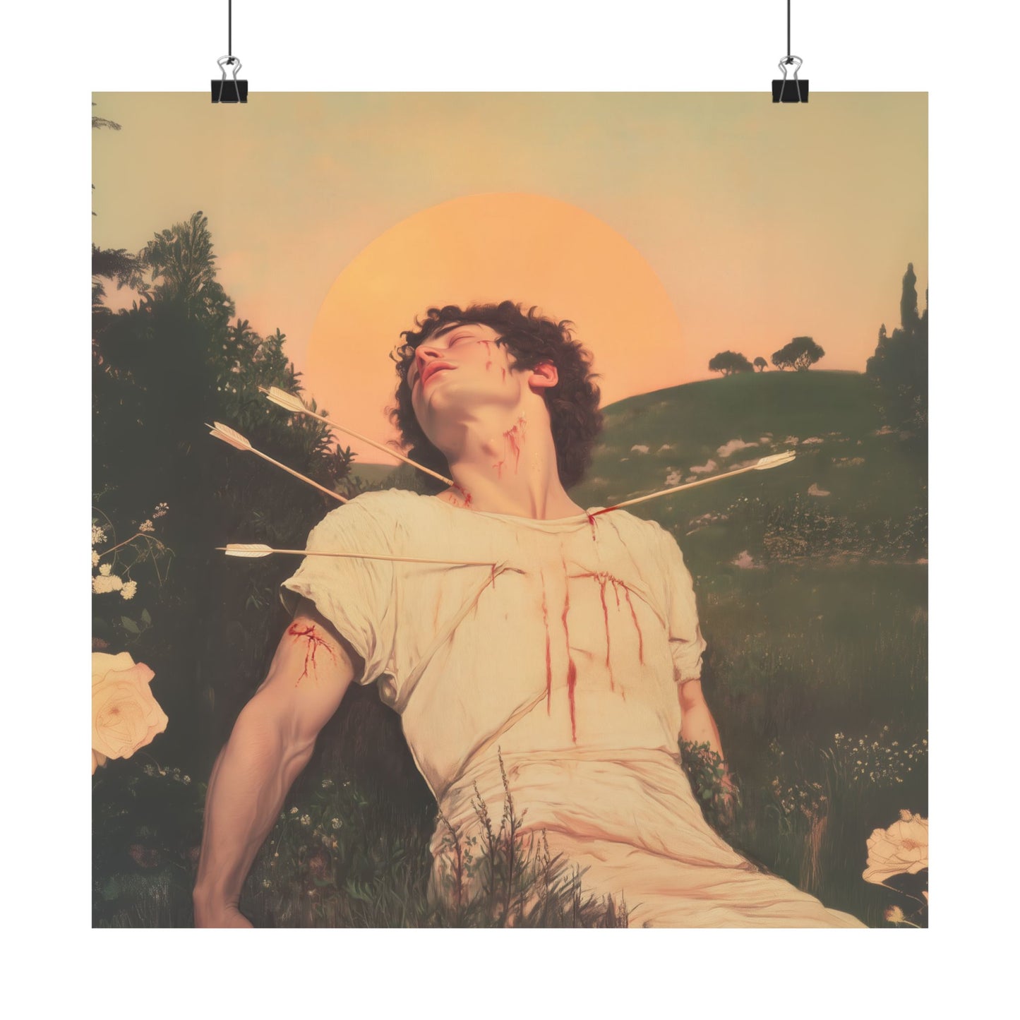 Saint Sebastian - Sanctified Souls Print - Multiple Sizes - Premium Posters - Catholic Art - Christian Home Decor Artwork