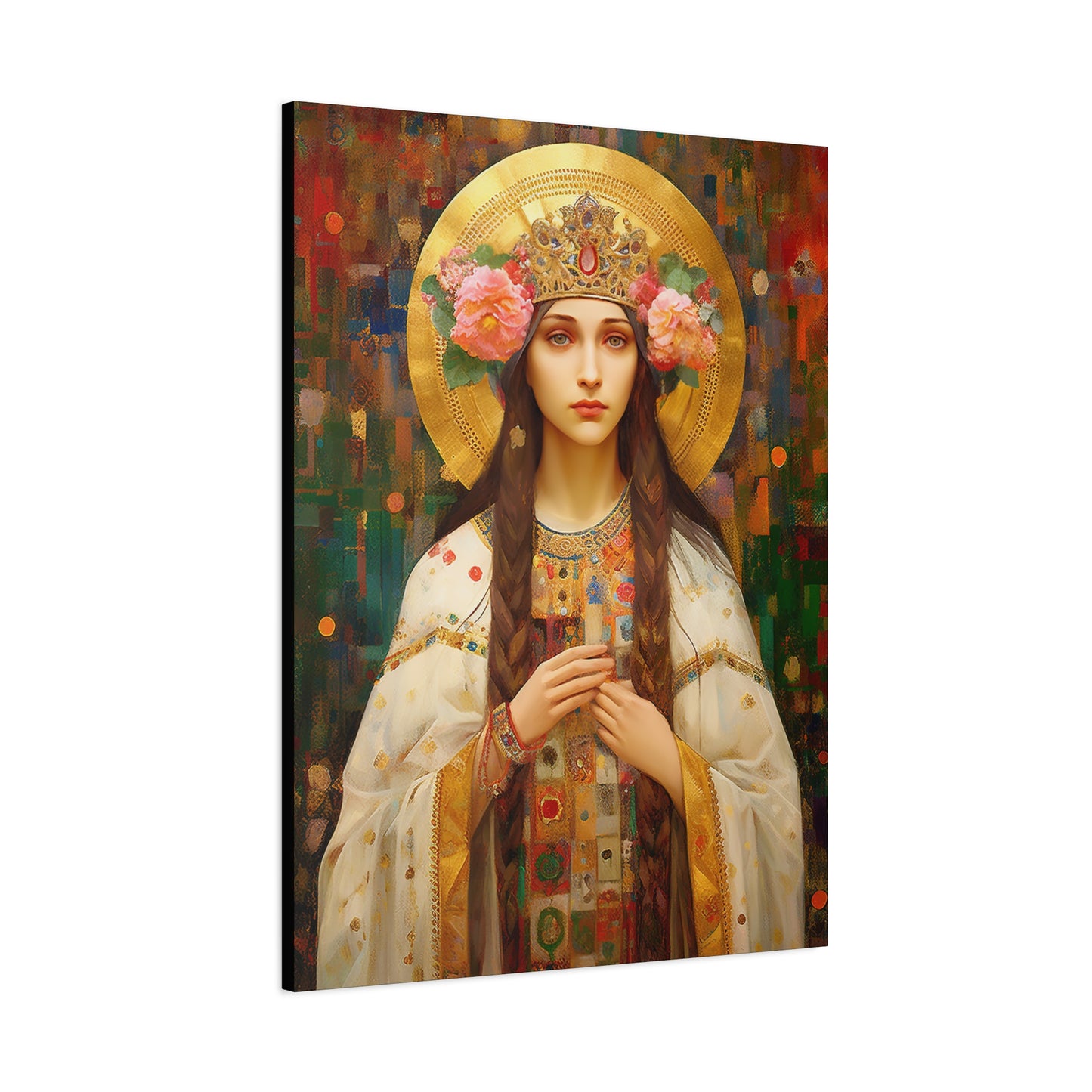 Saint Elizabeth of Hungary  - Museum Wrapped Canvas - Sanctified Souls Print - Religious Art for your Home