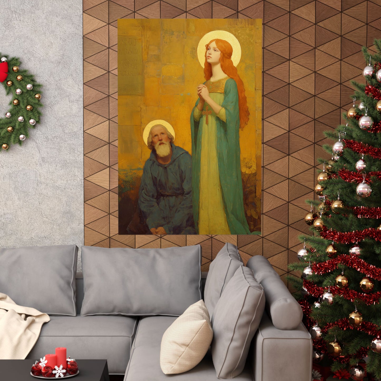Saints Justina and Cyprian -  Catholic Art - Multiple Sizes - Premium Posters - Catholic Art - Christian Home - Catholic Saint Art