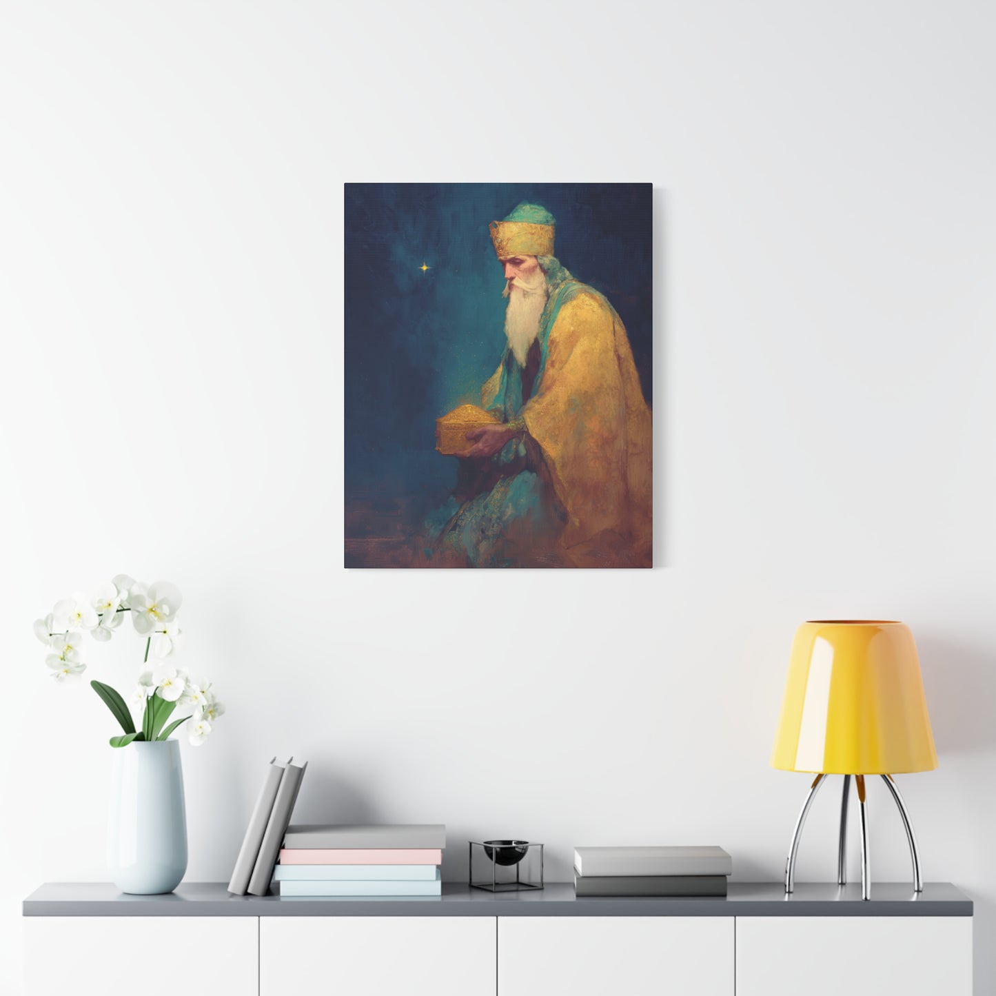 Caspar and the Offering of Worship - 3 Wise Men - Gallery Wrapped Canvas - Print - Religious Art for your Home - Catholic