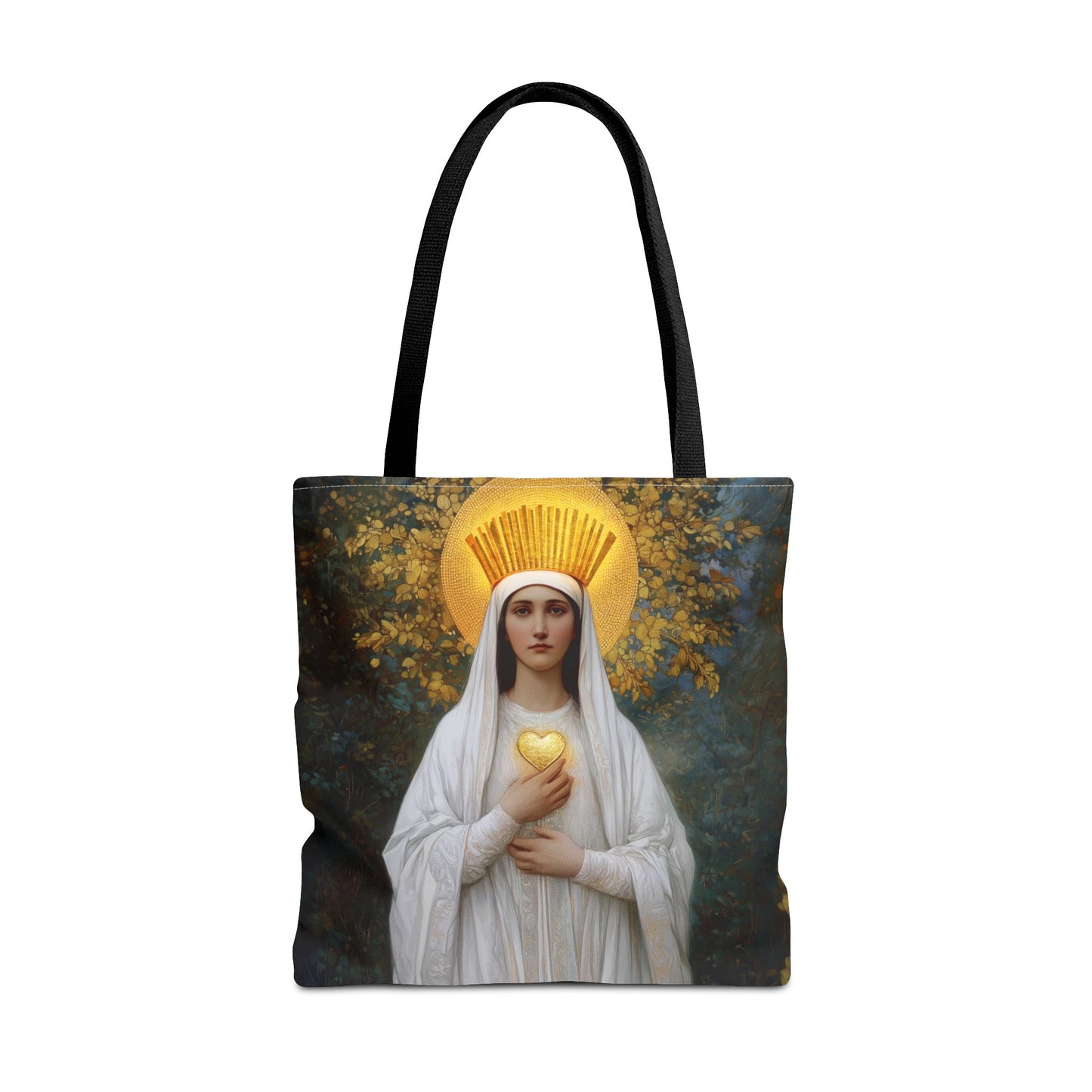 Our Lady of Beauraing - Our Lady of the Golden Heart - Marian Art - Tote Bag - Large Medium Small Faith Art Bag - Tote Purse