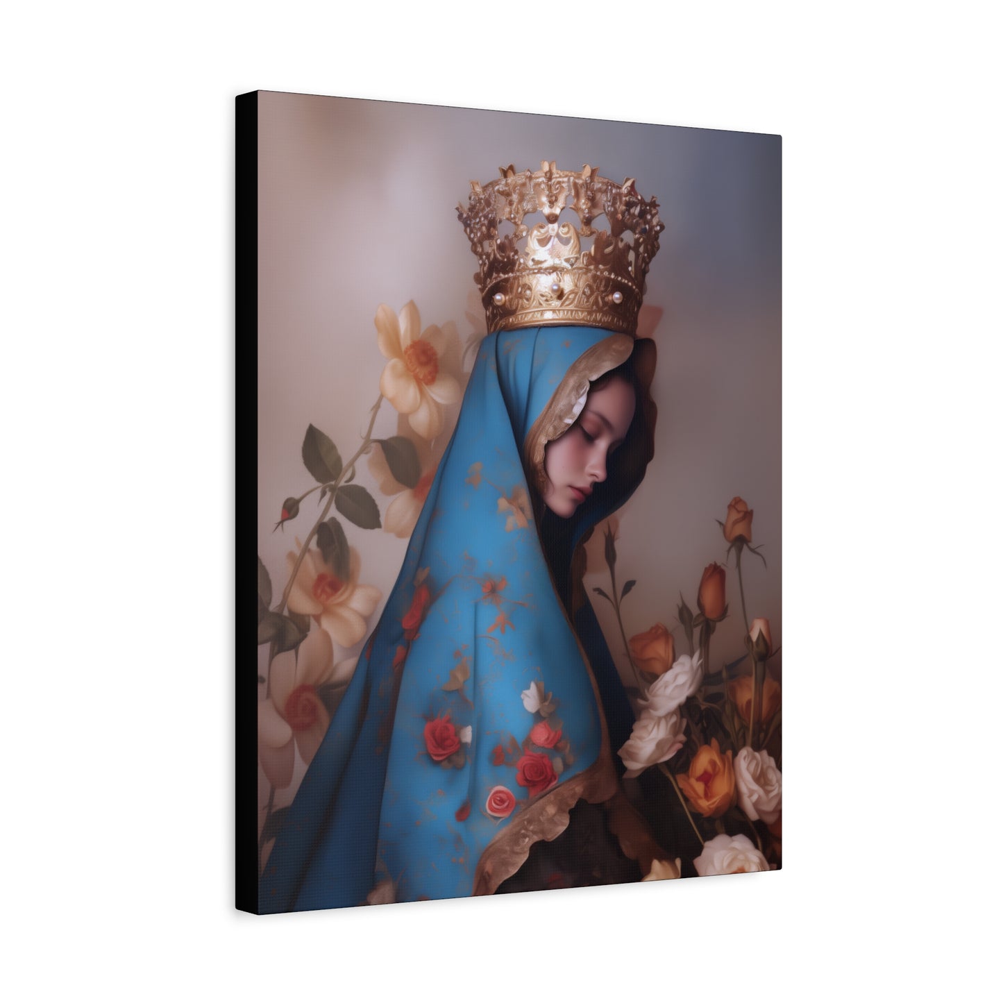 Our Lady of the Roses - Gallery Wrapped Canvas - Print - Religious Art for your Home - Catholic Art